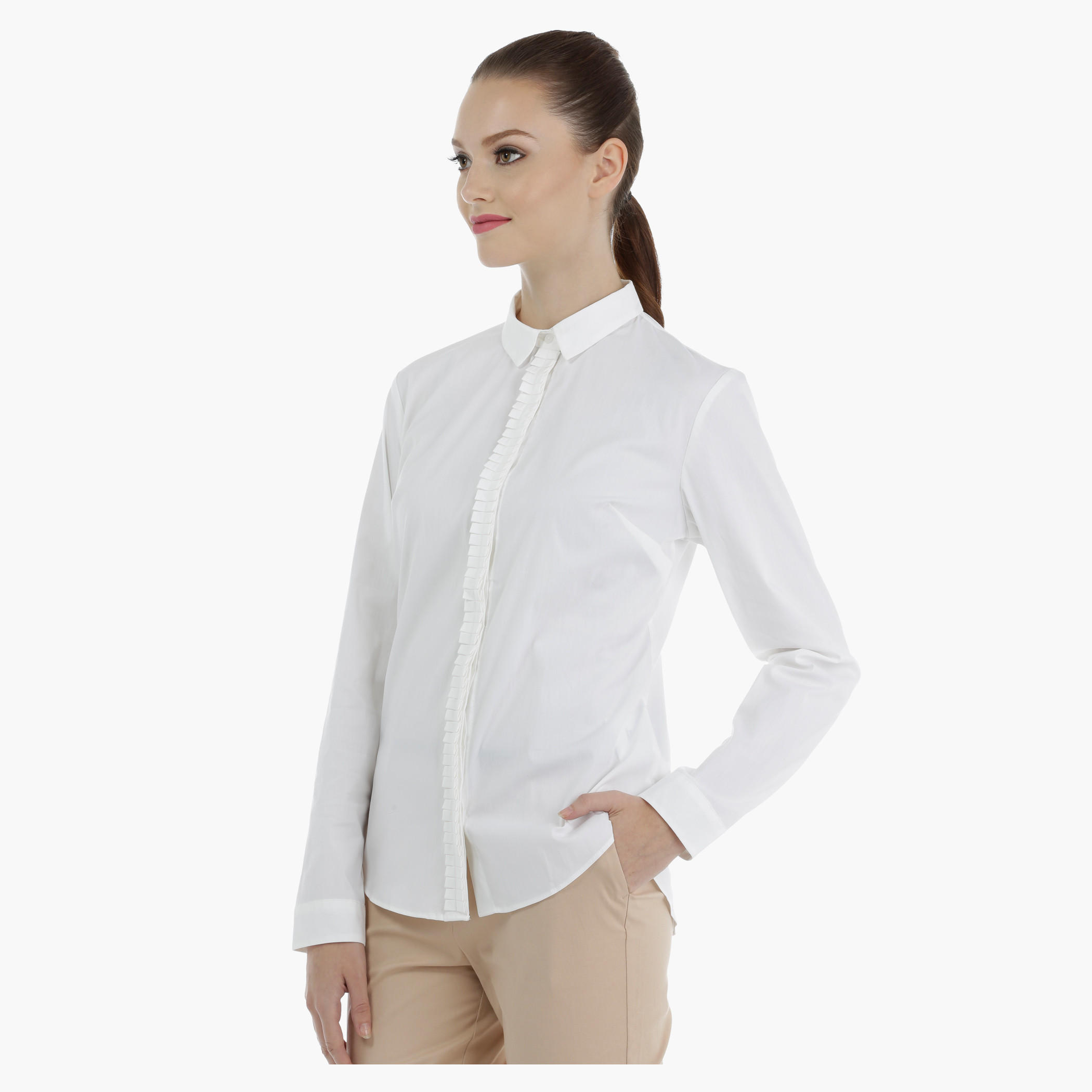 Button Down Shirt with Ruffled Placket-women-clothing-shirtsandblouses-blouses-image-3