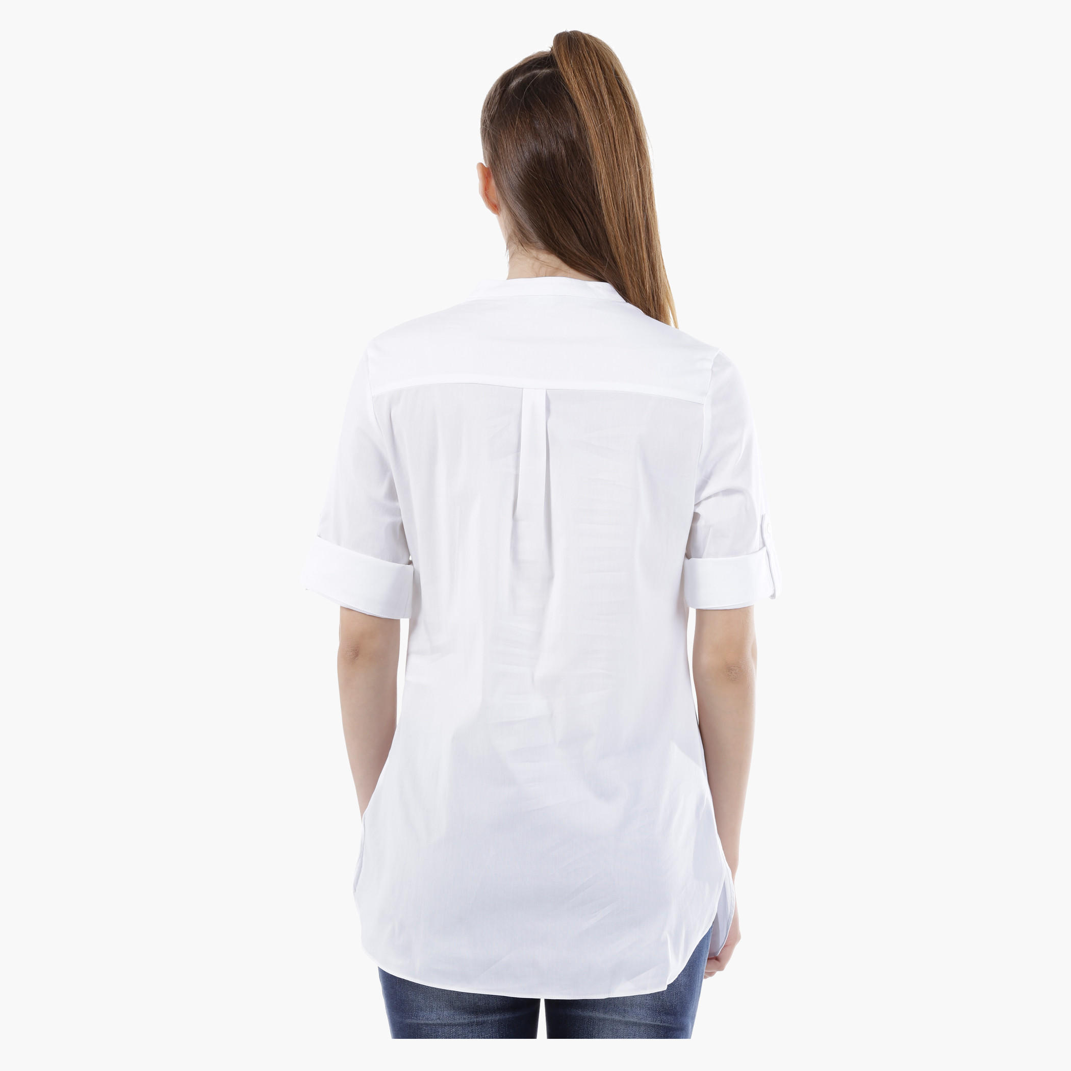 Shirt with 3/4th Sleeves in Regular Fit-women-clothing-shirtsandblouses-blouses-image-3