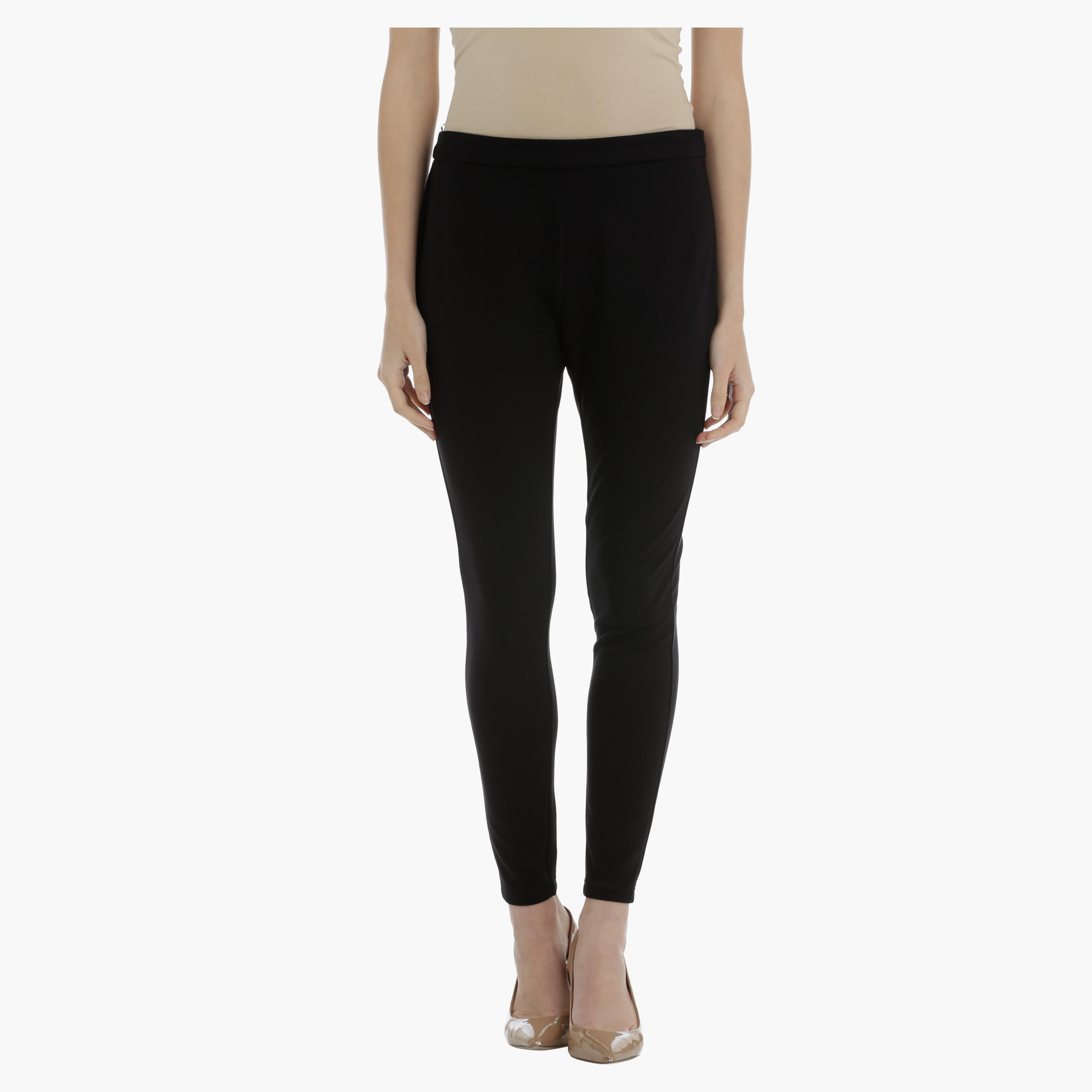 Full Length Leggings with Elasticised Waistband-women-clothing-bottoms-trousers-image-1
