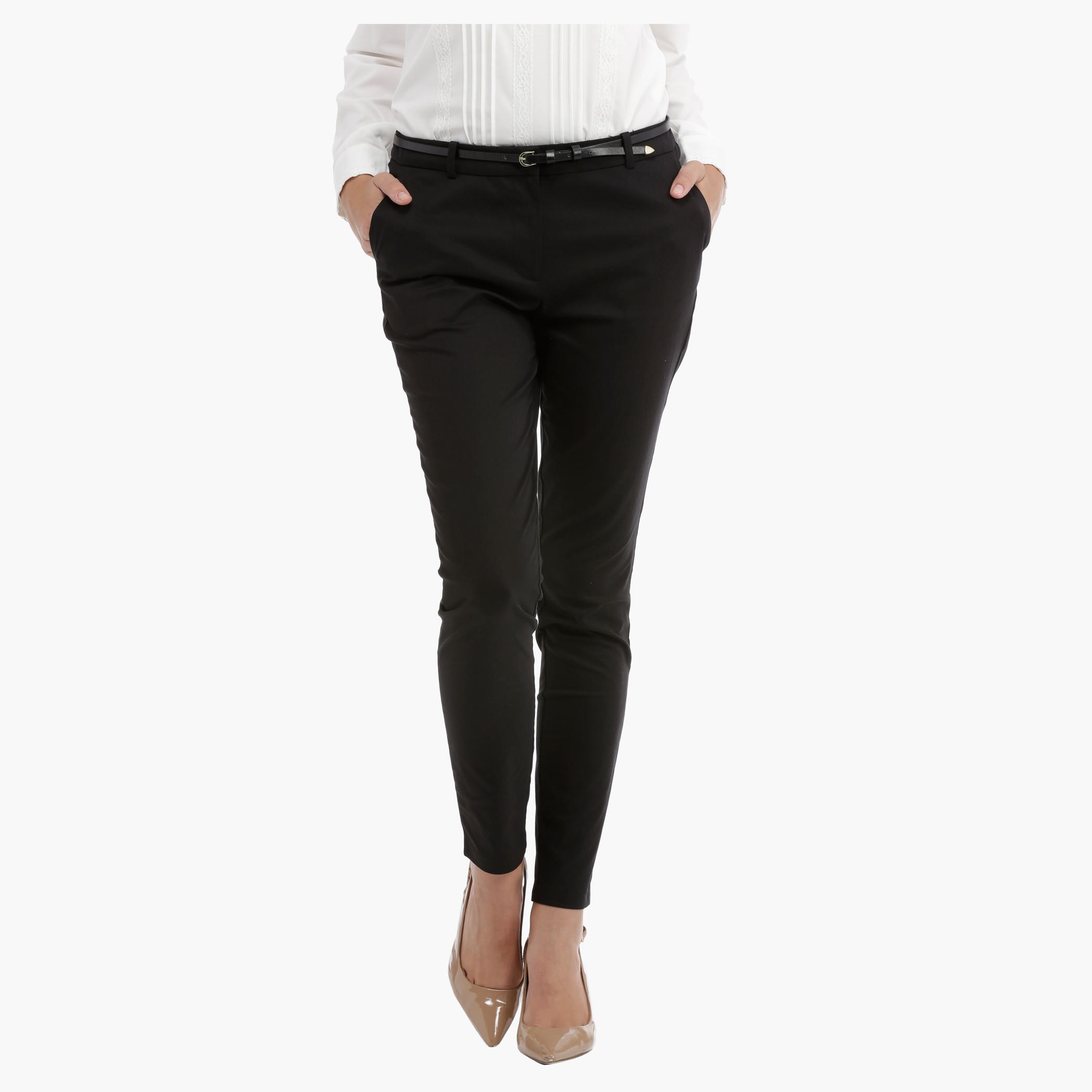 Skinny Fit Full Length Pants-women-clothing-bottoms-trousers-image-1