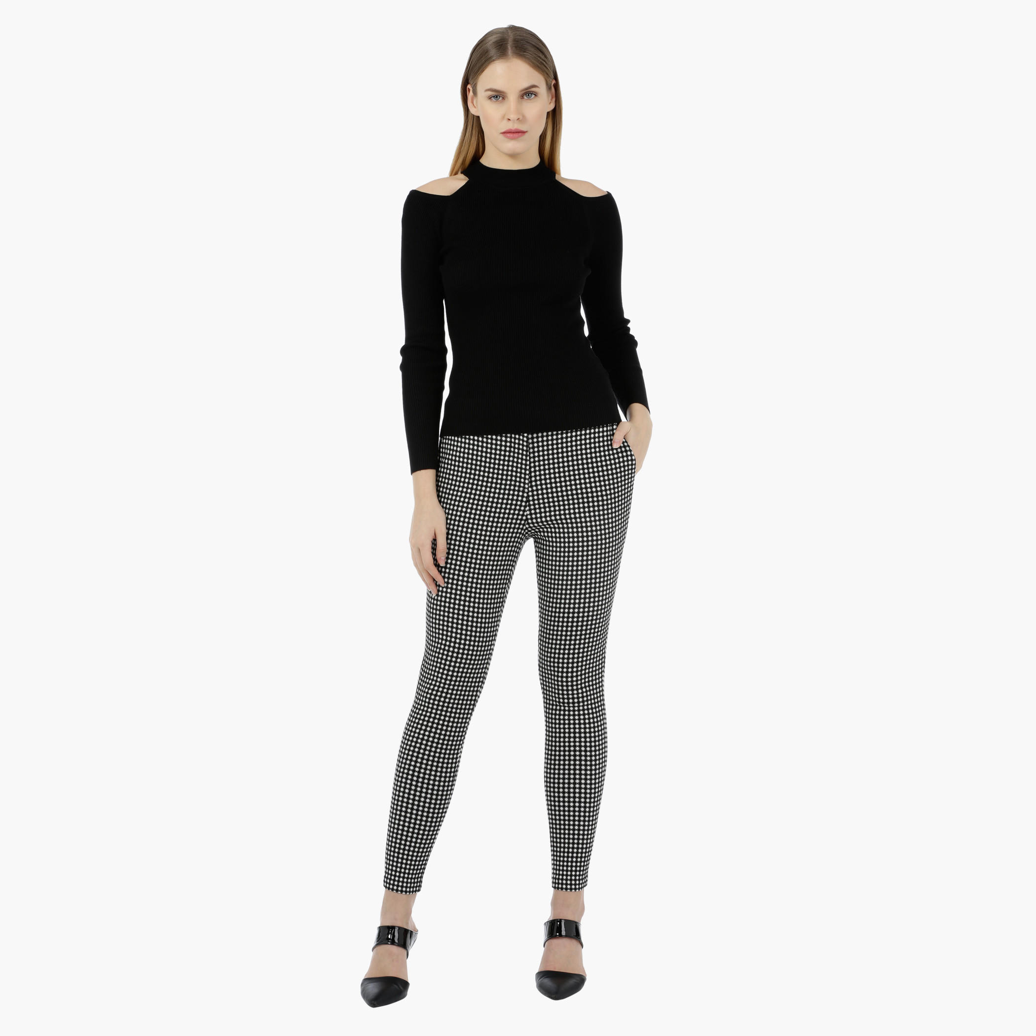 Printed Textured Pants-women-clothing-bottoms-trousers-image-1