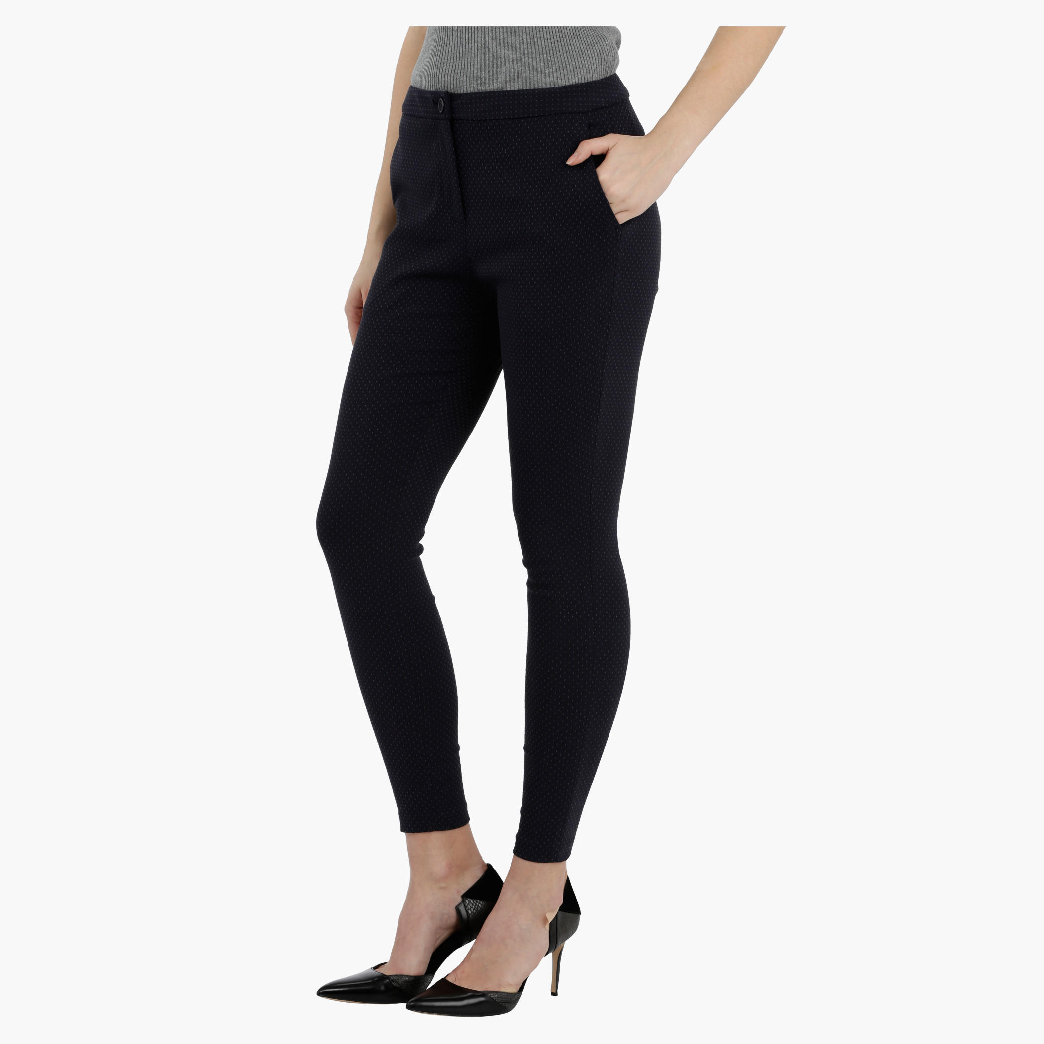 Textured Pants in Slim Fit-women-clothing-bottoms-trousers-image-3