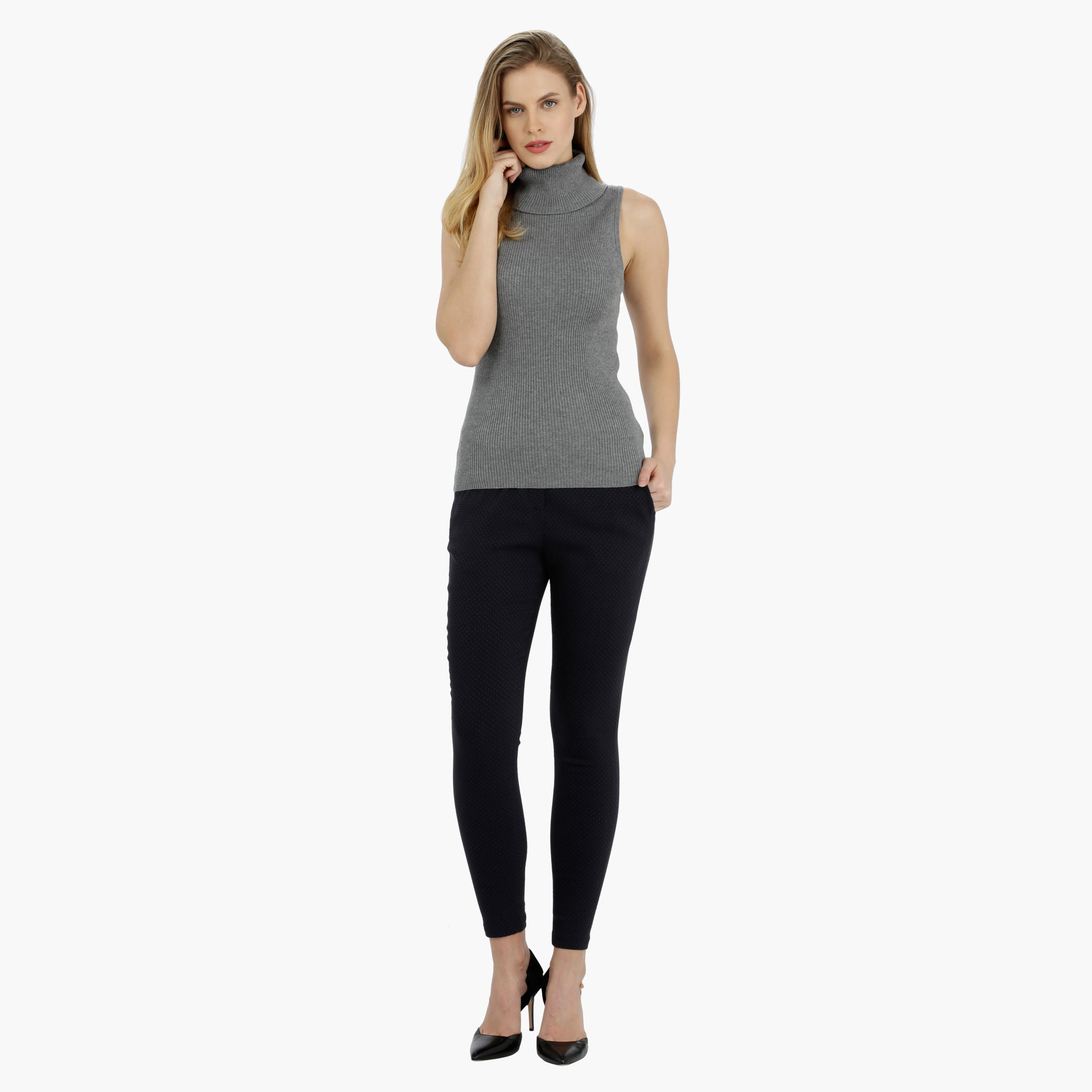 Textured Pants in Slim Fit-women-clothing-bottoms-trousers-image-1