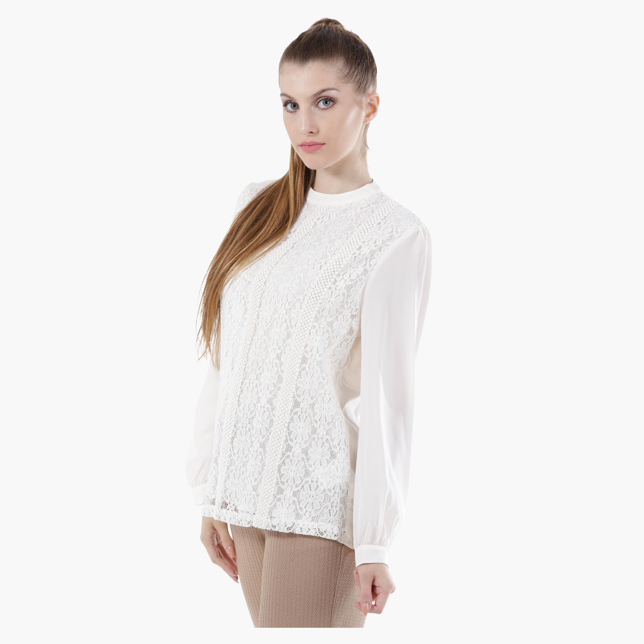 Basic Long-Sleeved Shirt in Regular Fit-women-clothing-shirtsandblouses-blouses-image-3
