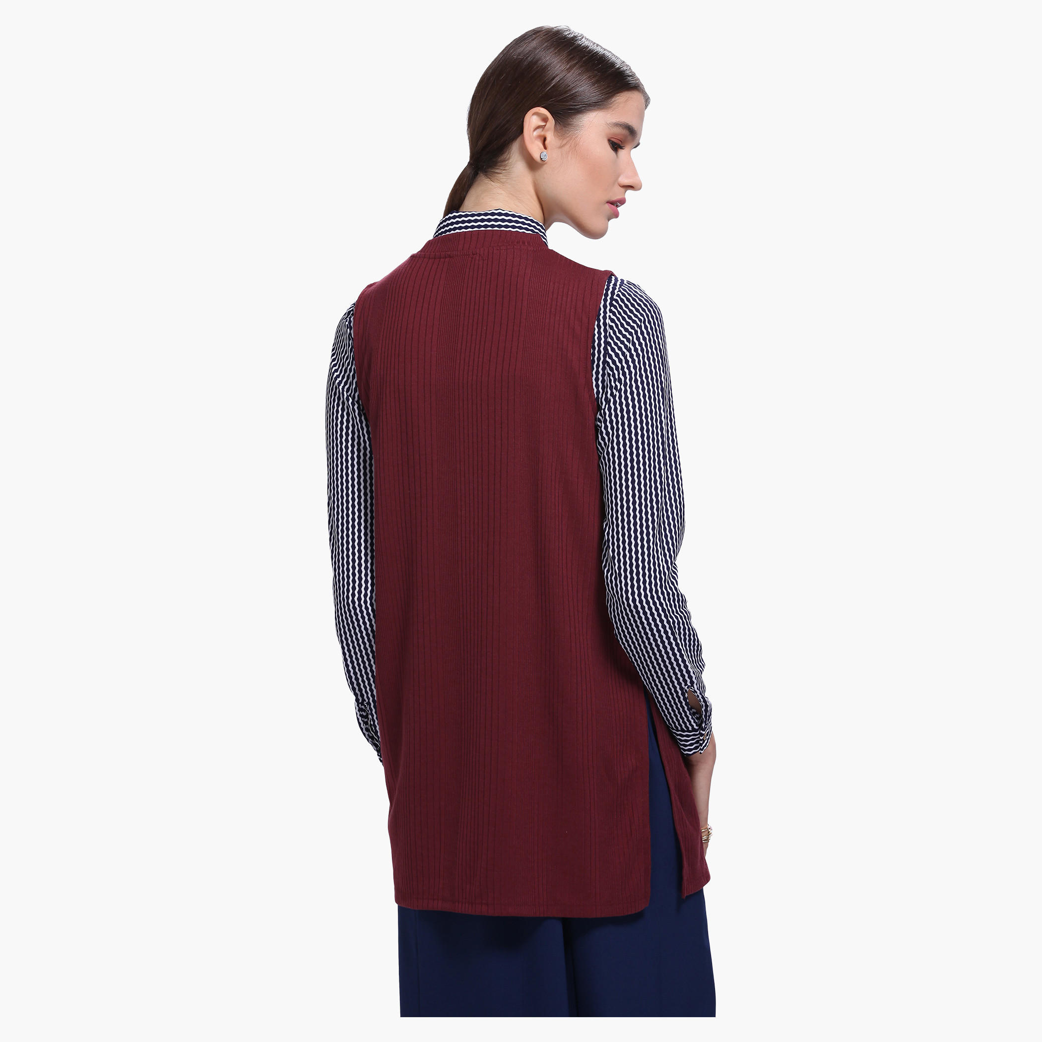 Ribbed Sleeveless Sweater with Round Neck-women-clothing-cardigansandjumpers-jumpers-image-2