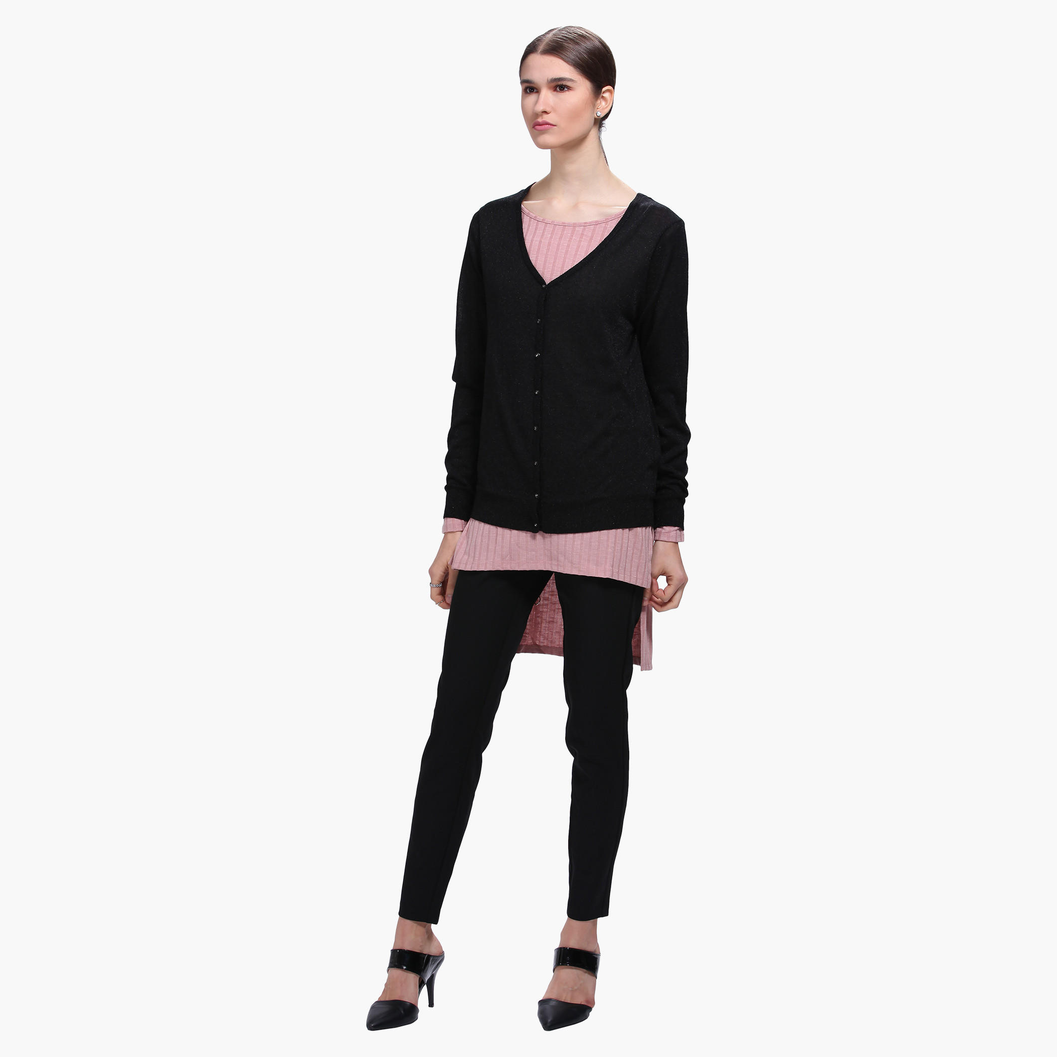 Tunic with High Low Hem and Long Sleeves-women-clothing-shirtsandblouses-blouses-image-5