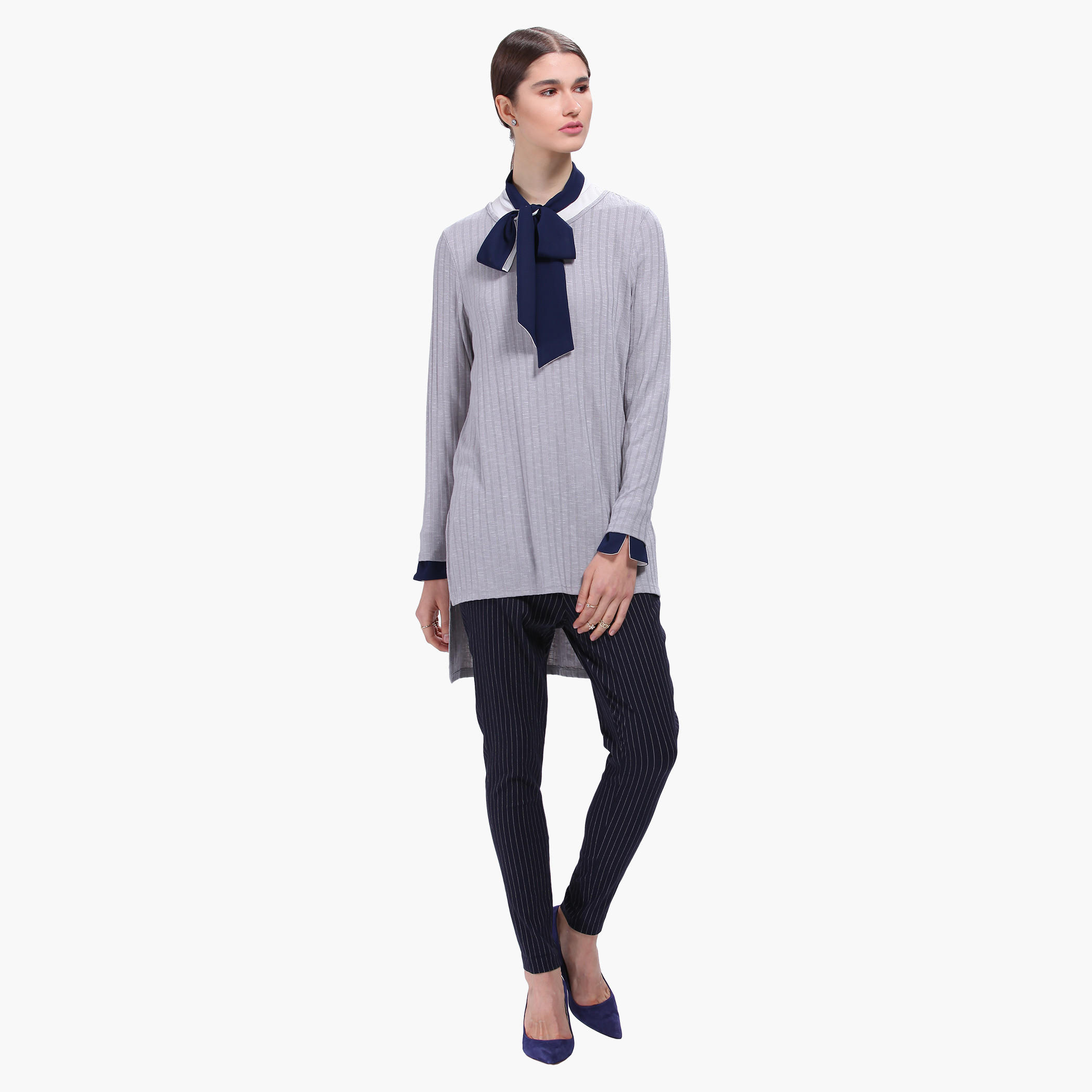 Tunic with High Low Hem and Long Sleeves-women-clothing-shirtsandblouses-blouses-image-15