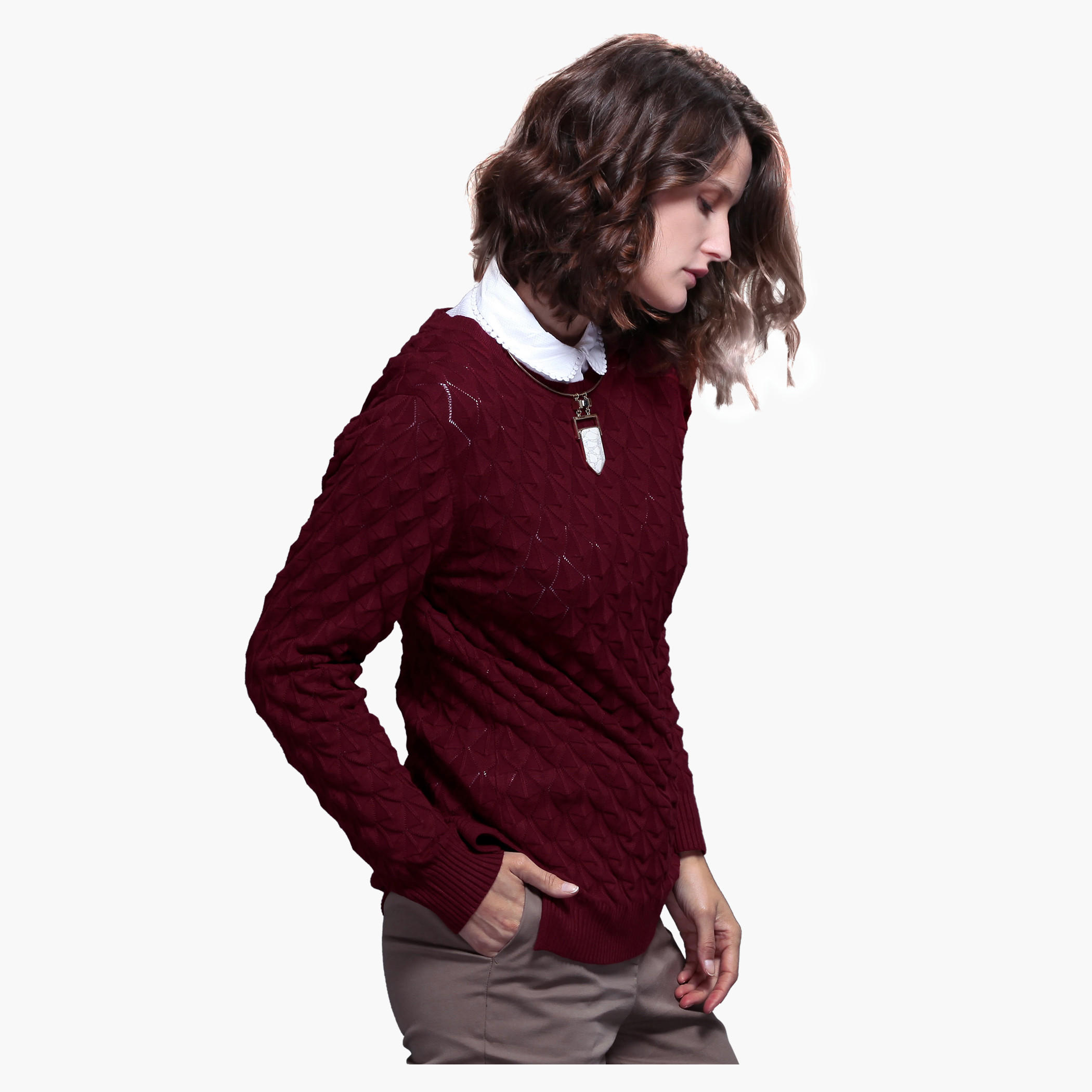 Textured Long Sleeves Sweater-women-clothing-cardigansandjumpers-jumpers-image-1