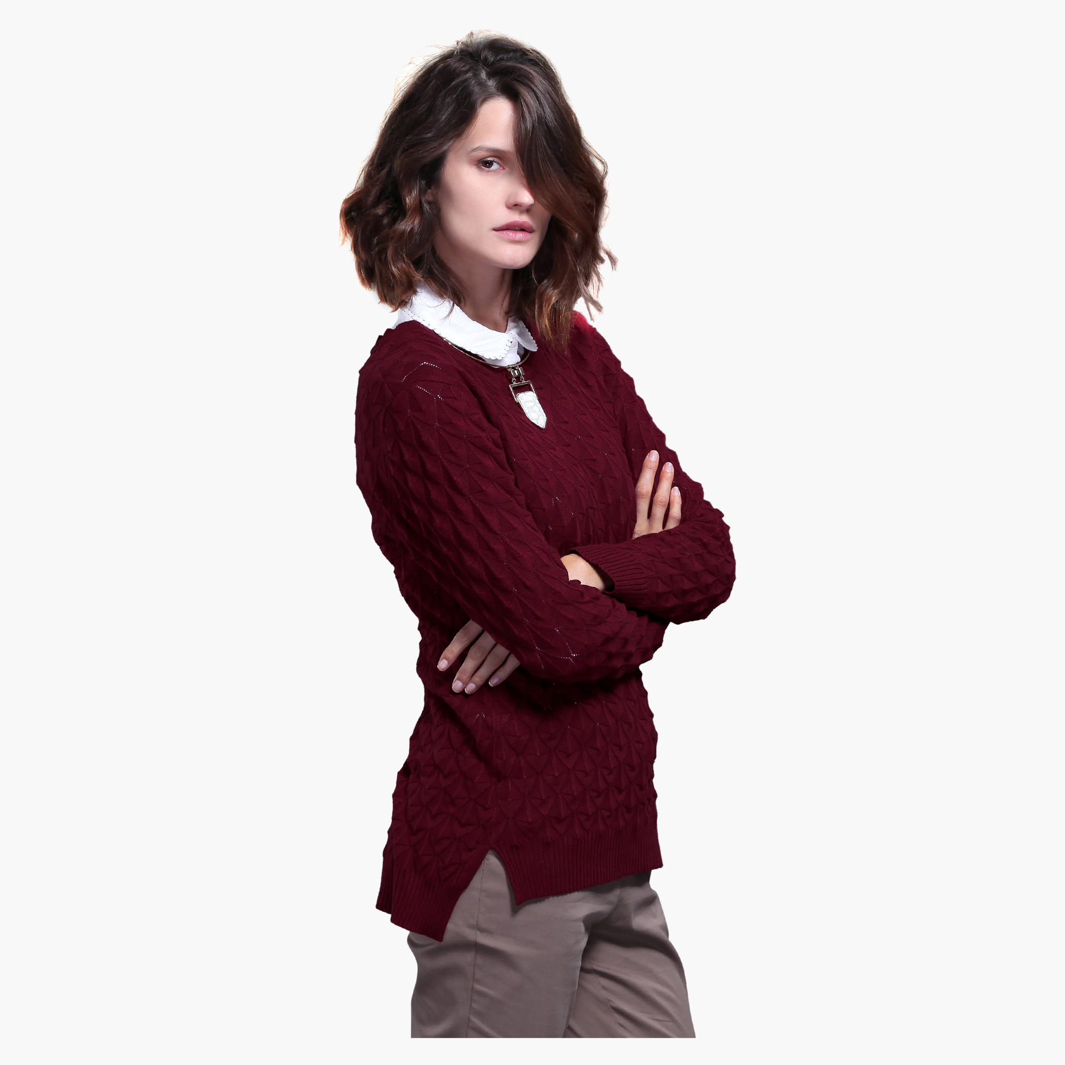 Textured Long Sleeves Sweater-women-clothing-cardigansandjumpers-jumpers-image-3