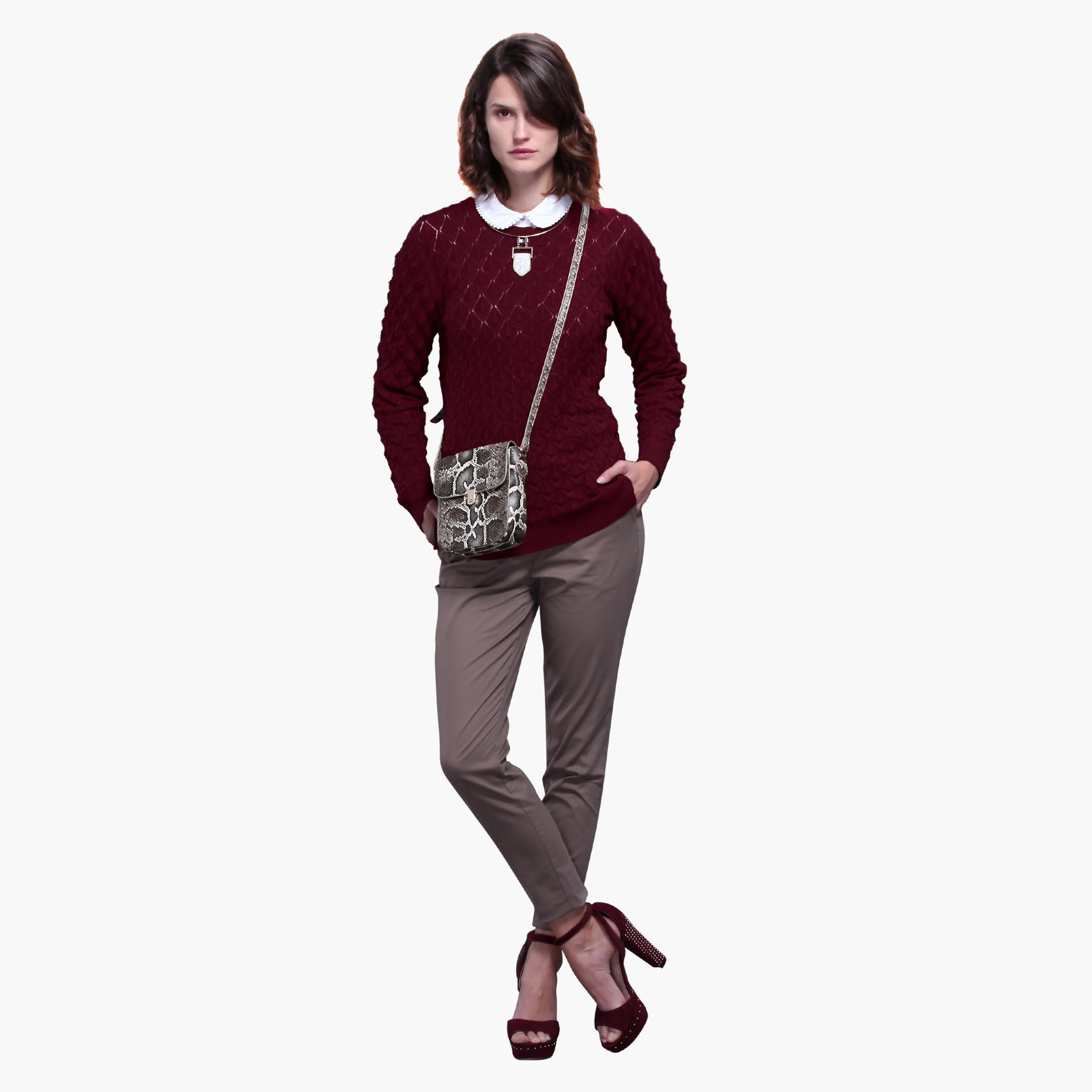 Textured Long Sleeves Sweater-women-clothing-cardigansandjumpers-jumpers-image-1