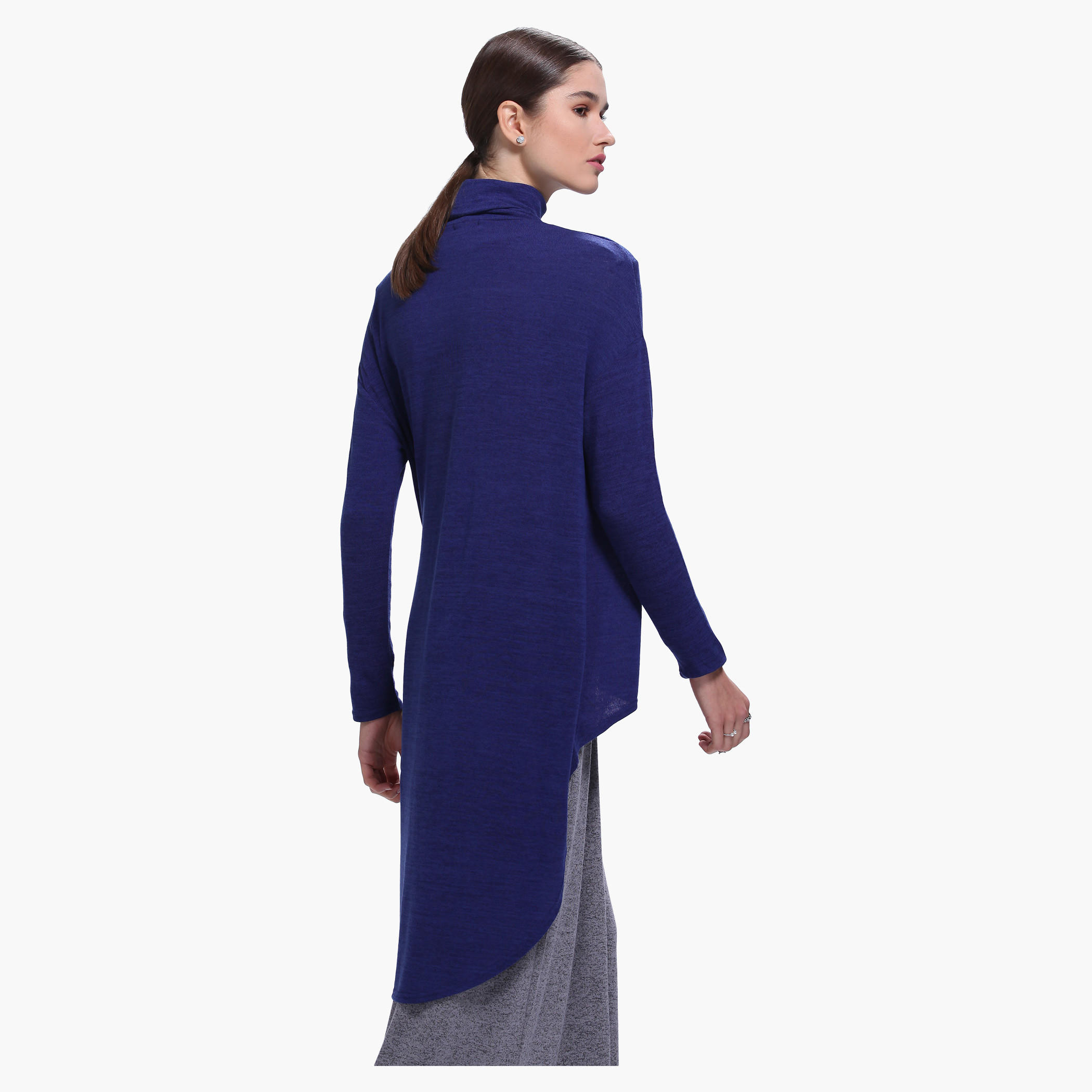 Turtleneck High Low Hem Sweater in Long Sleeves-women-clothing-cardigansandjumpers-jumpers-image-4