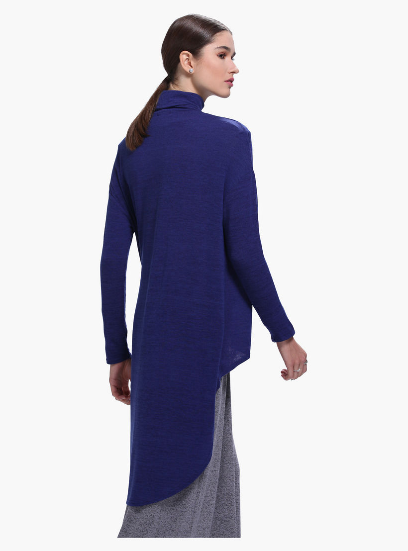 Turtleneck High Low Hem Sweater in Long Sleeves-women-clothing-cardigansandjumpers-jumpers-image-4