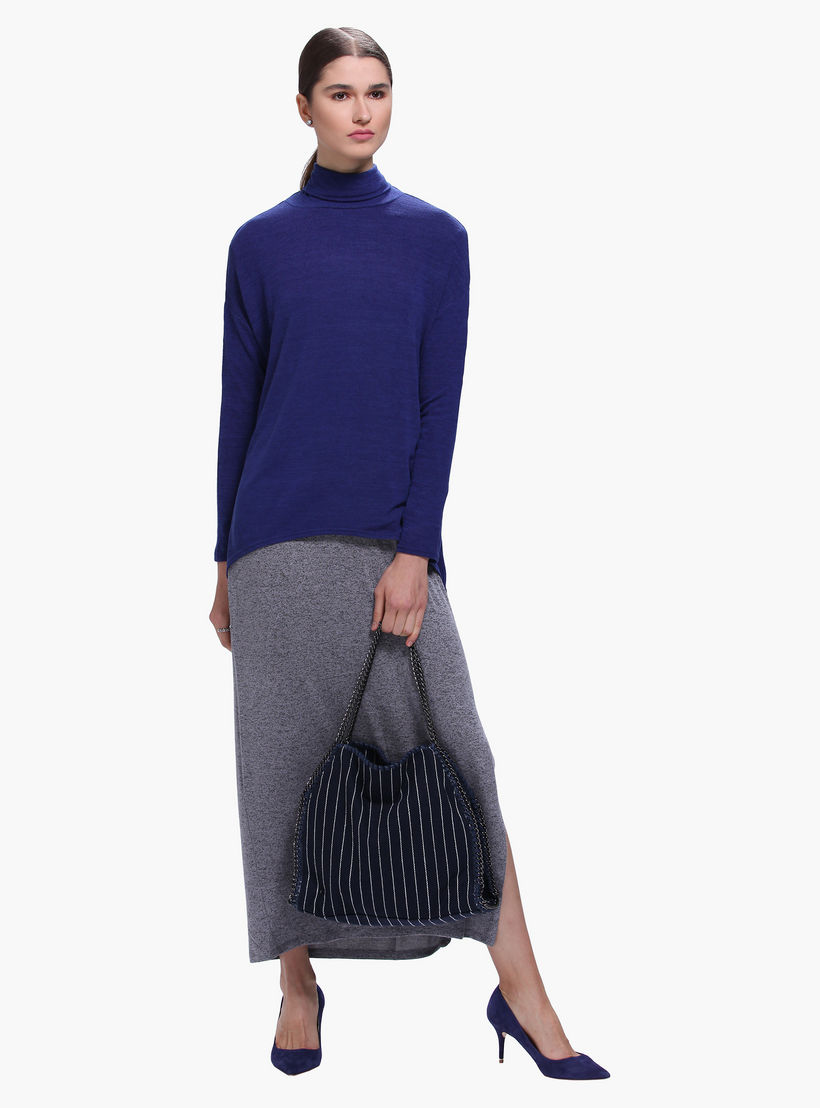 Turtleneck High Low Hem Sweater in Long Sleeves-women-clothing-cardigansandjumpers-jumpers-image-1