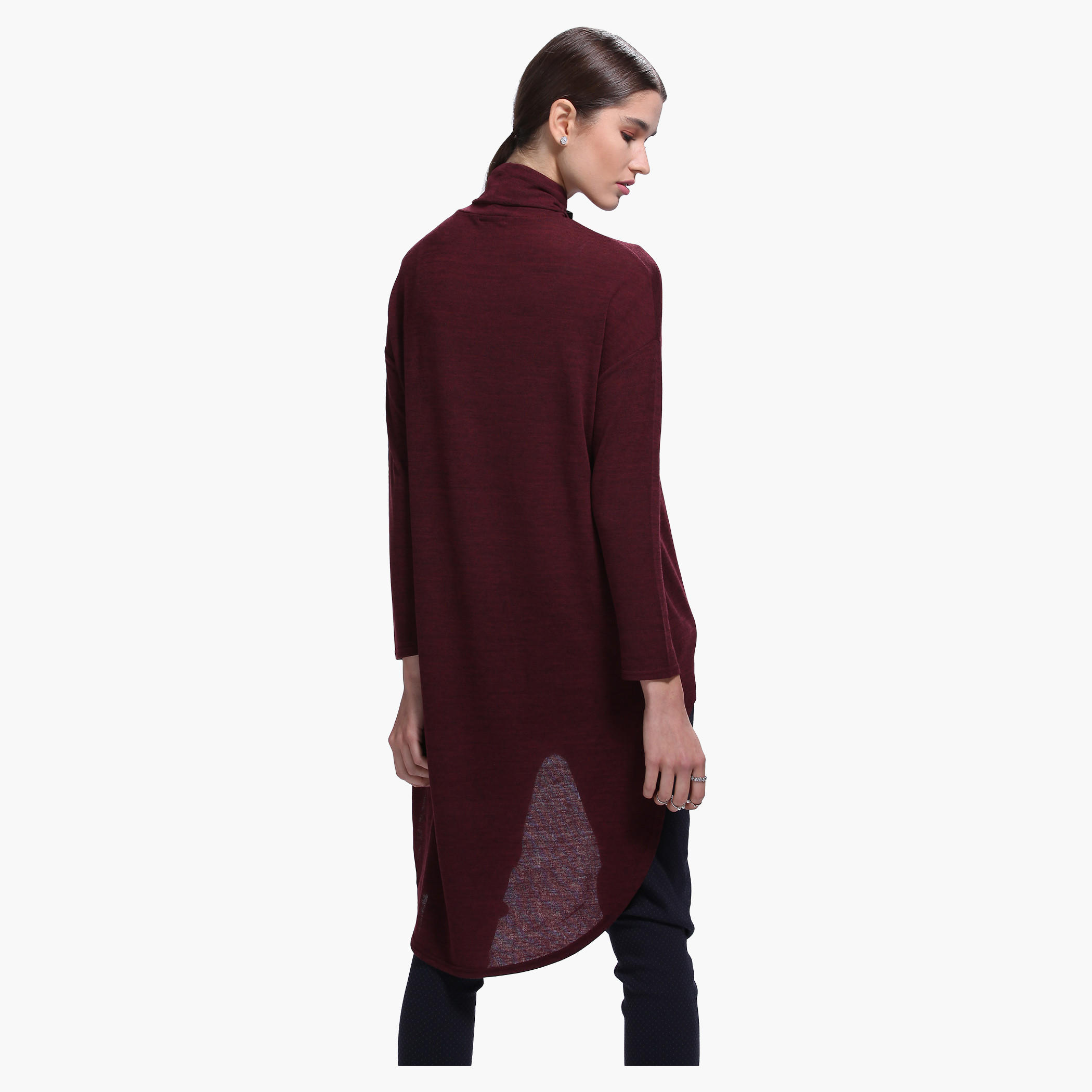 Turtleneck High Low Hem Sweater in Long Sleeves-women-clothing-cardigansandjumpers-jumpers-image-7