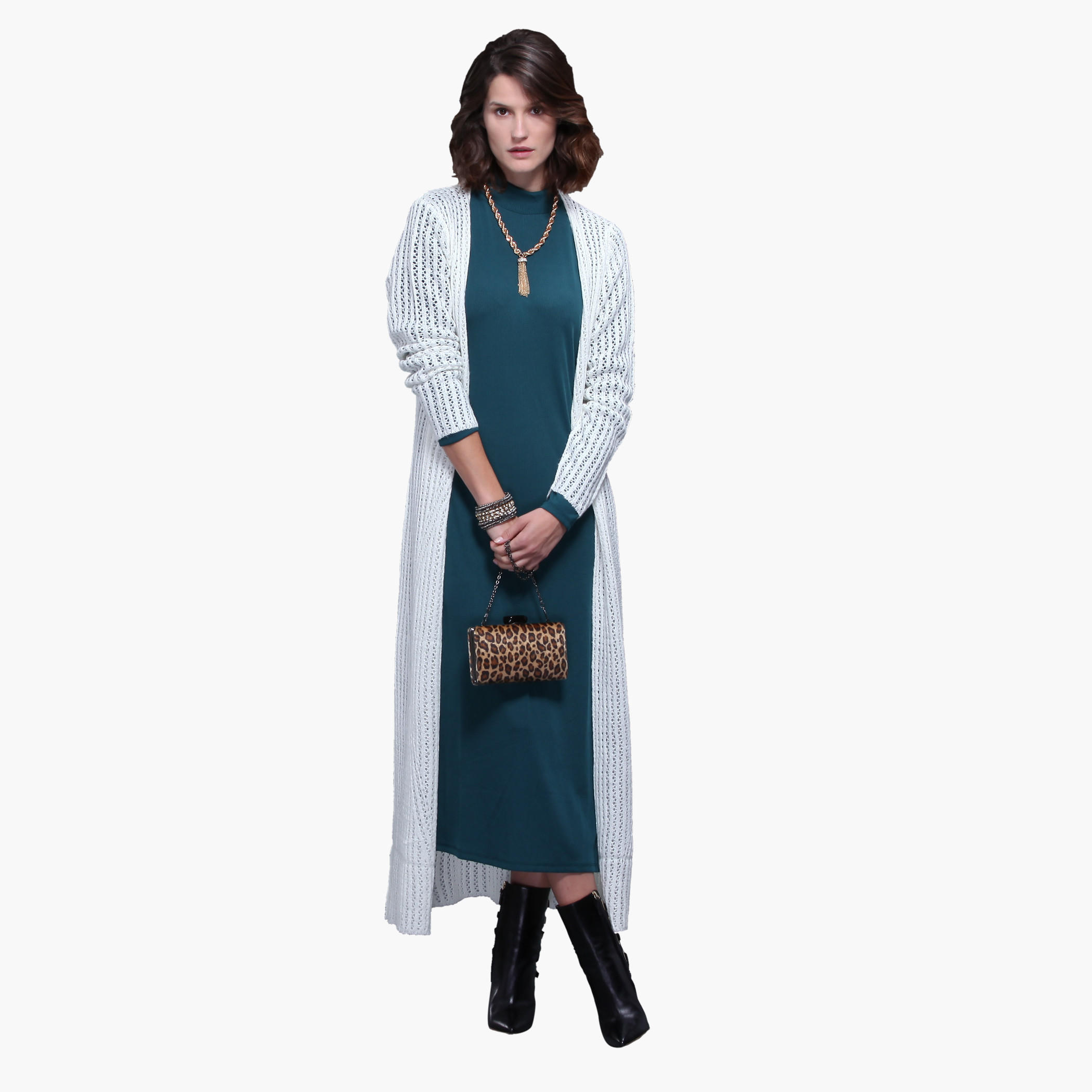 Long Sleeves Textured Open Front Shrug with Slits-women-winterwear-cardigansandjumpers-cardigans-image-1