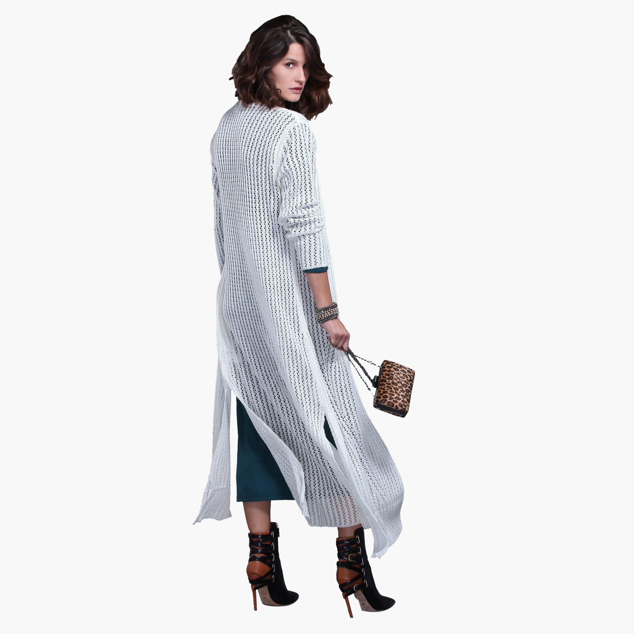 Long Sleeves Textured Open Front Shrug with Slits-women-winterwear-cardigansandjumpers-cardigans-image-3