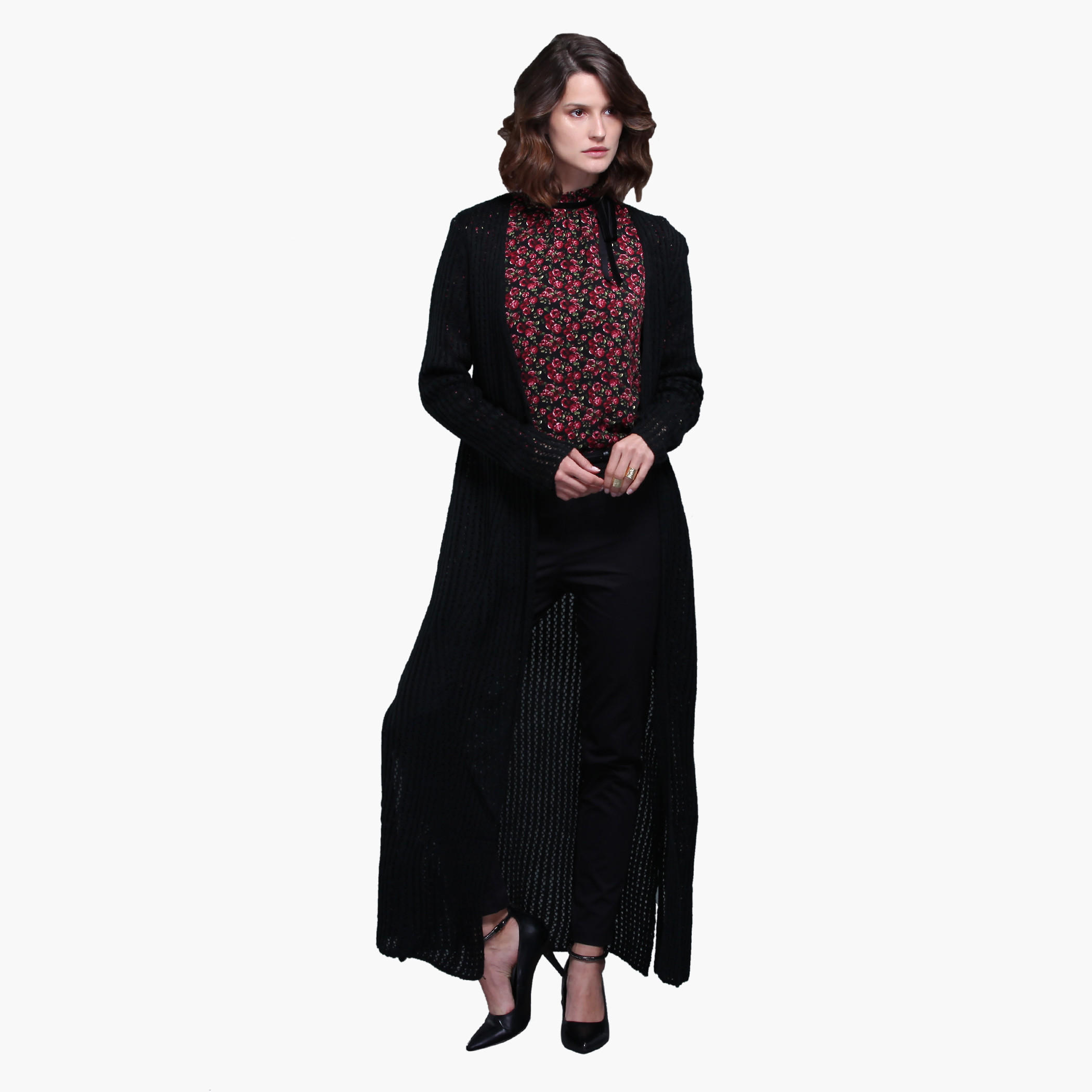 Long Sleeves Textured Open Front Shrug with Slits-women-winterwear-cardigansandjumpers-cardigans-image-6