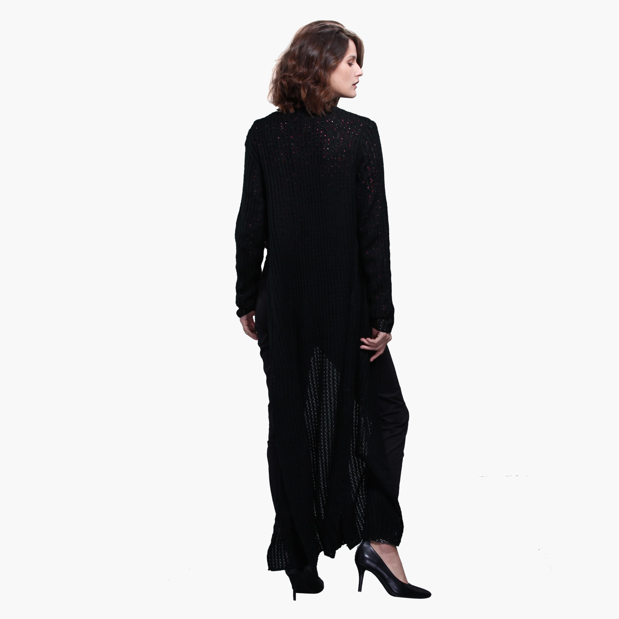 Long Sleeves Textured Open Front Shrug with Slits-women-winterwear-cardigansandjumpers-cardigans-image-7