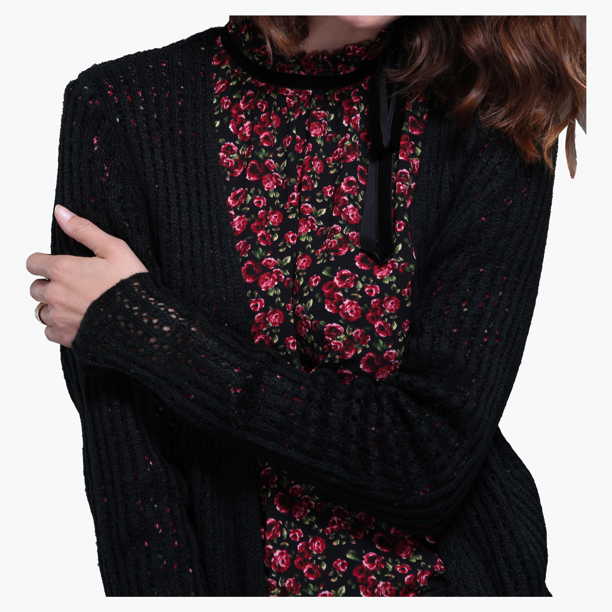 Long Sleeves Textured Open Front Shrug with Slits-women-winterwear-cardigansandjumpers-cardigans-image-9