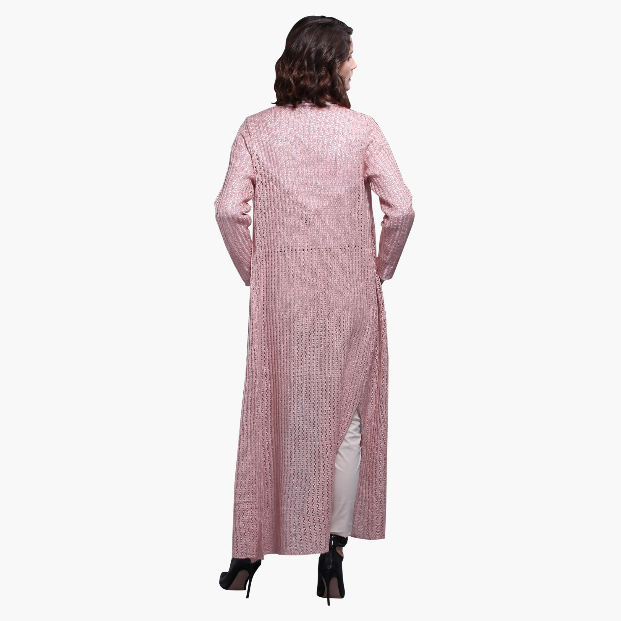 Long Sleeves Textured Open Front Shrug with Slits-women-winterwear-cardigansandjumpers-cardigans-image-12