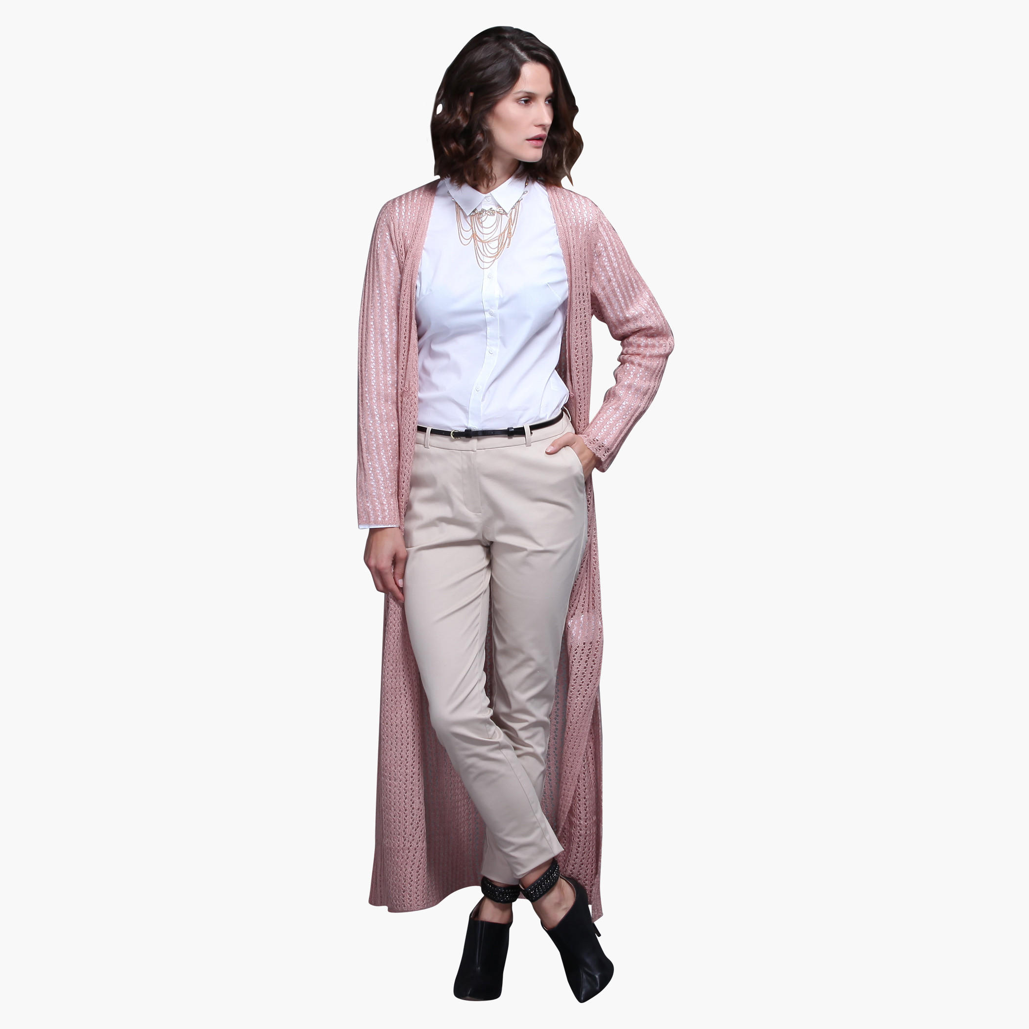 Long Sleeves Textured Open Front Shrug with Slits-women-winterwear-cardigansandjumpers-cardigans-image-15