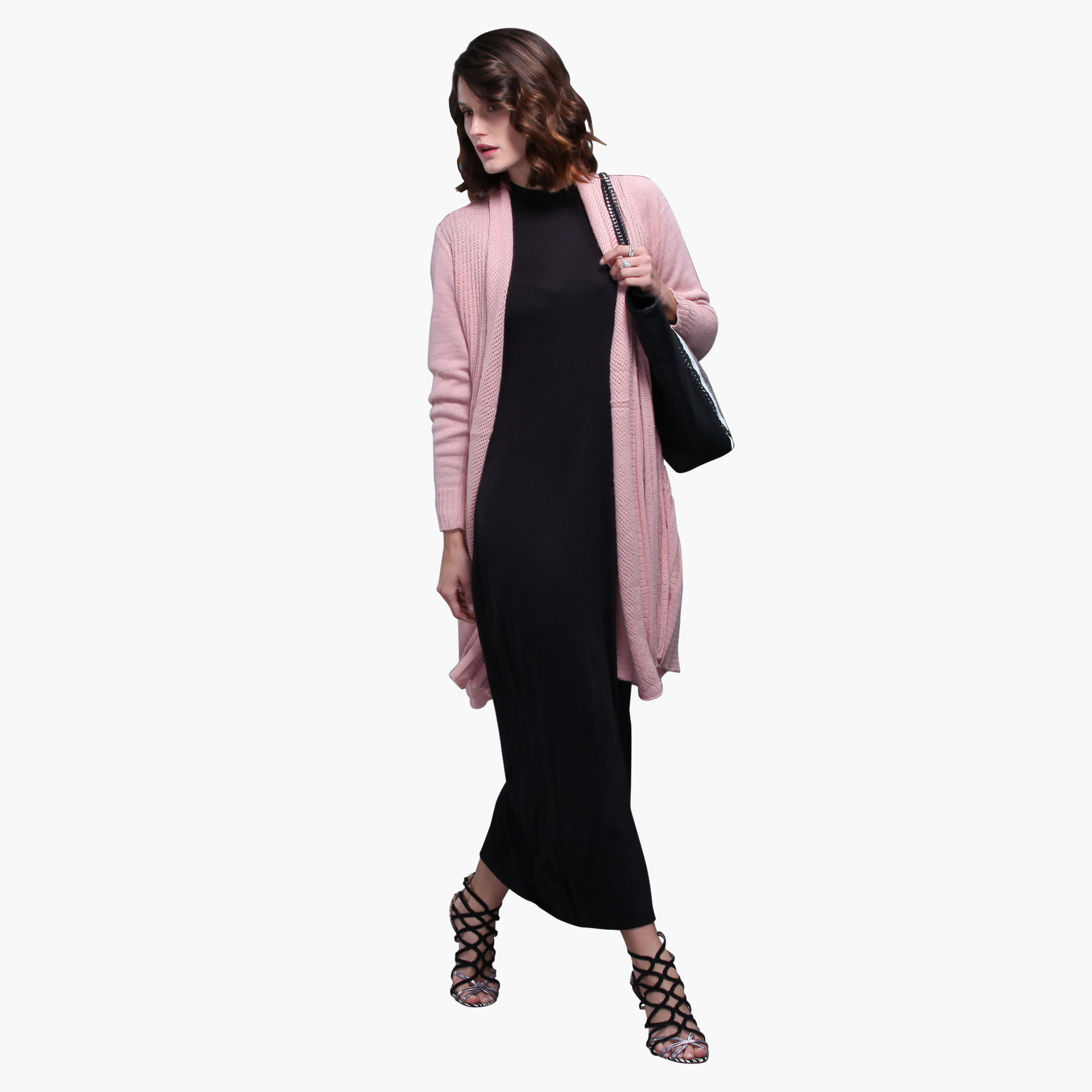 Long Sleeves Open Front Shrug with Back Pleats-women-winterwear-cardigansandjumpers-cardigans-image-1