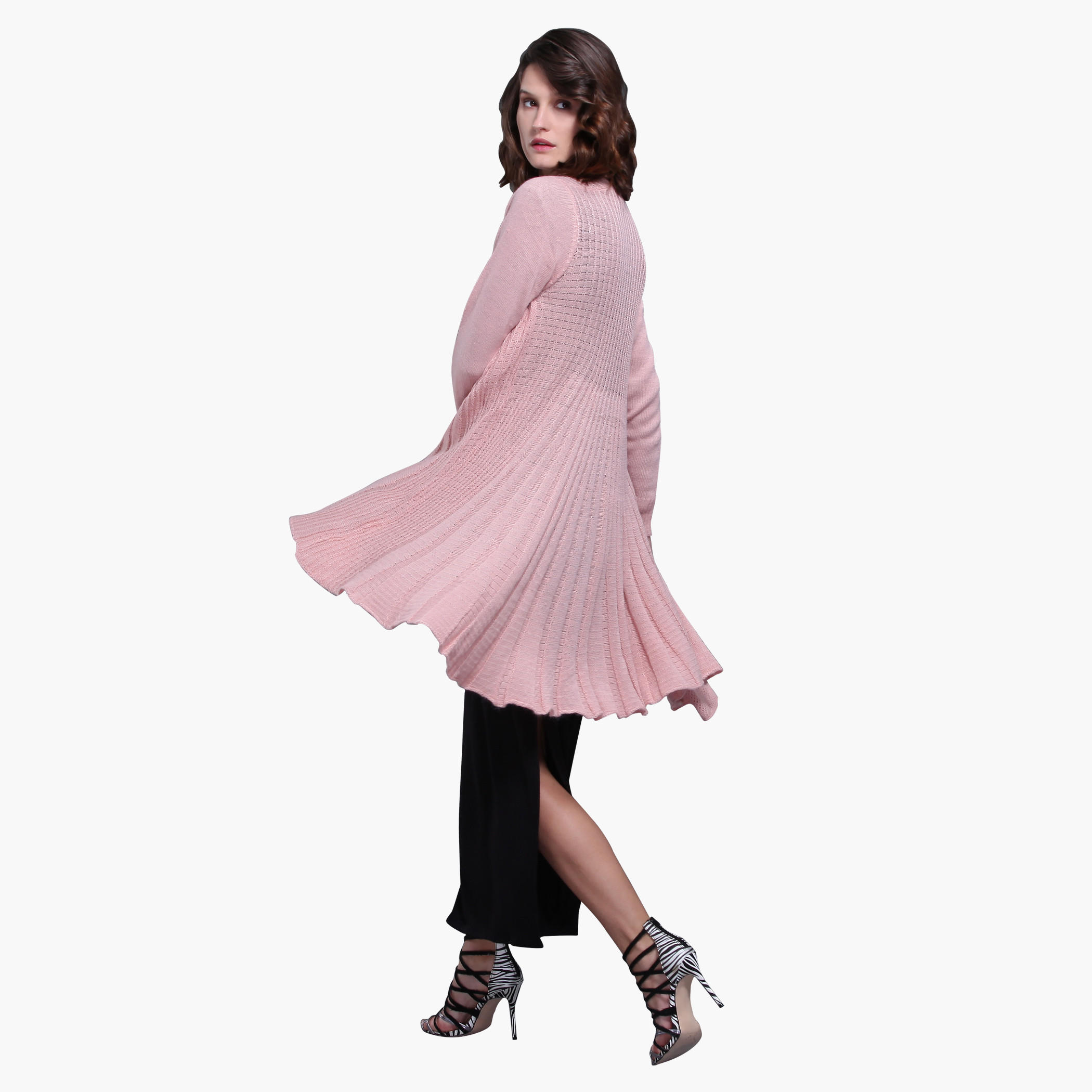 Long Sleeves Open Front Shrug with Back Pleats-women-winterwear-cardigansandjumpers-cardigans-image-2