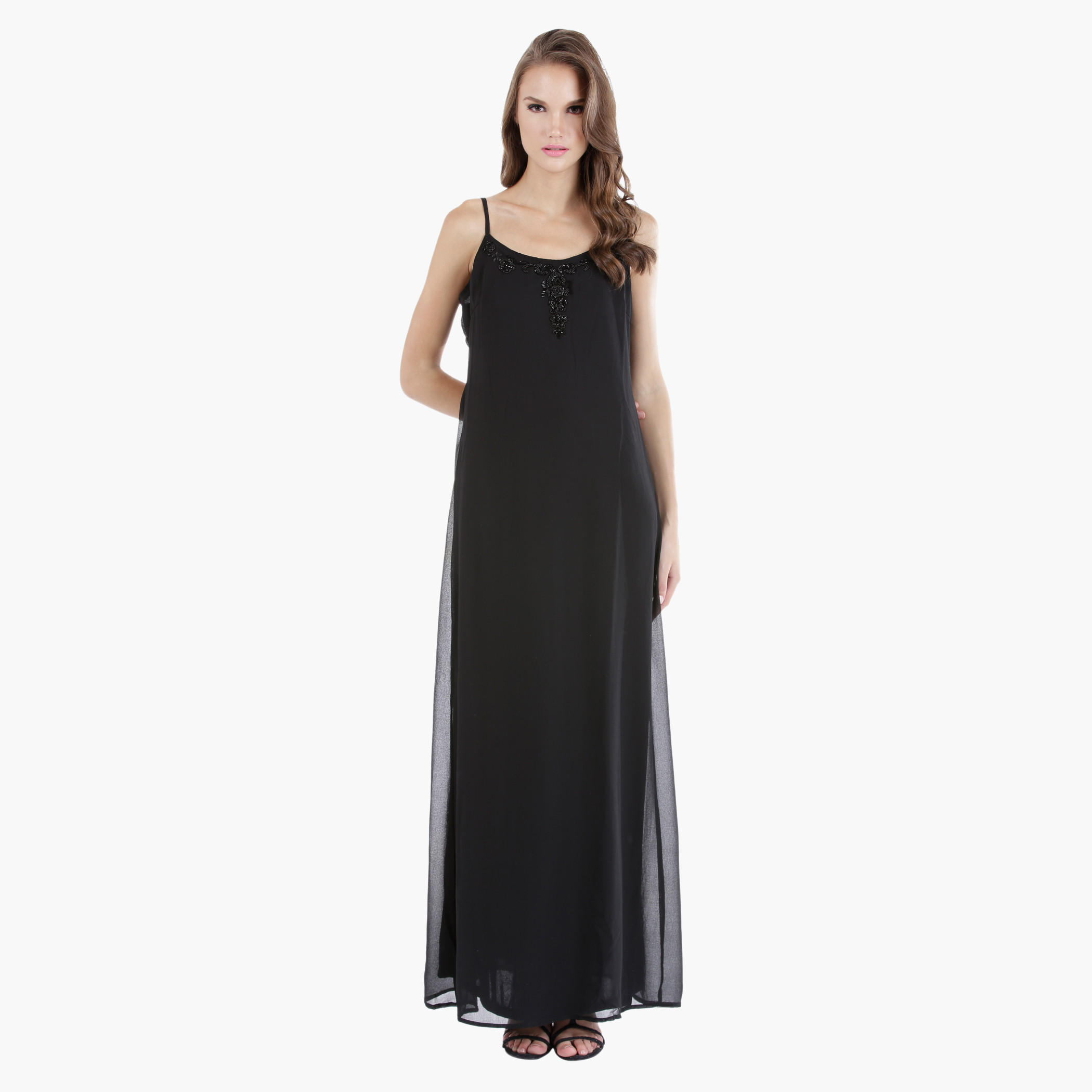Beaded Maxi Dress with Spaghetti Straps-women-clothing-dresses-image-4