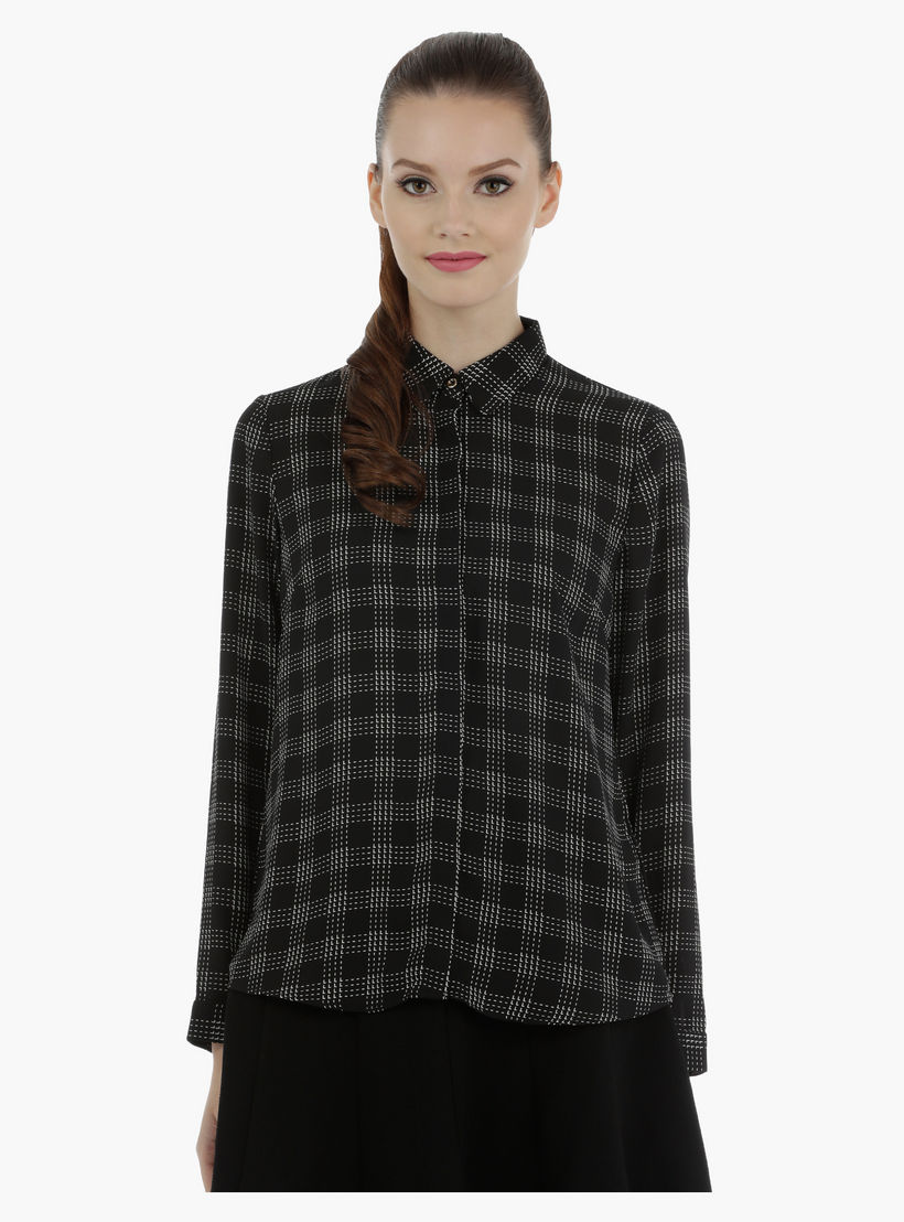 Chequered Shirt with Long Sleeves-women-clothing-shirtsandblouses-blouses-image-5
