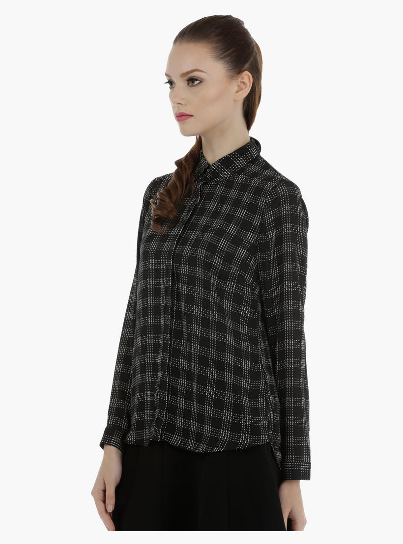 Chequered Shirt with Long Sleeves-women-clothing-shirtsandblouses-blouses-image-3