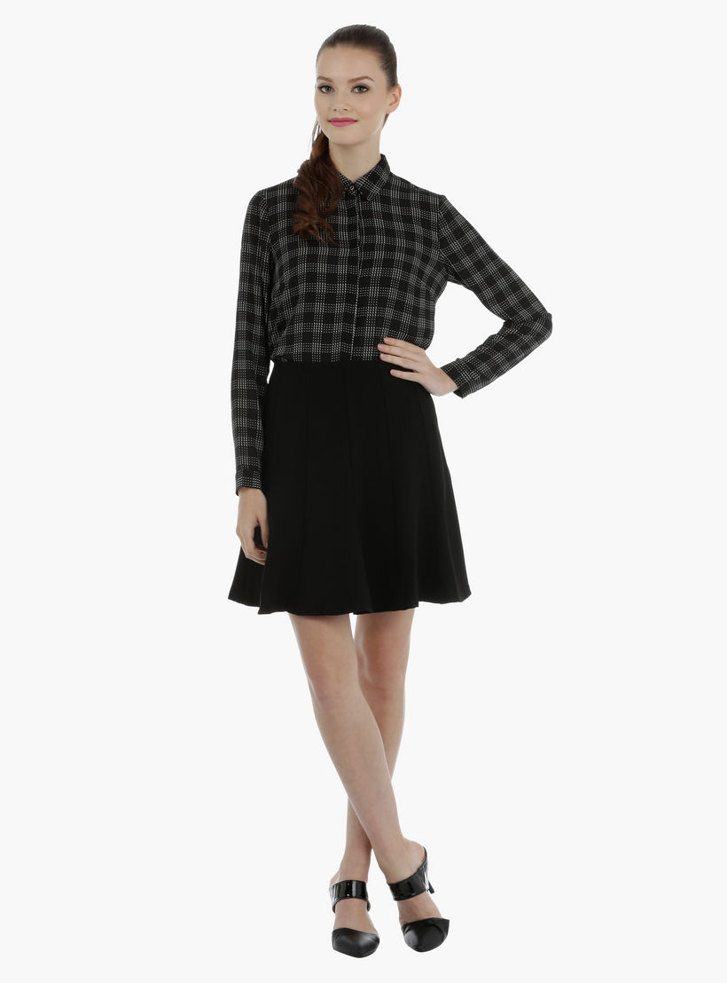Chequered Shirt with Long Sleeves-women-clothing-shirtsandblouses-blouses-image-1