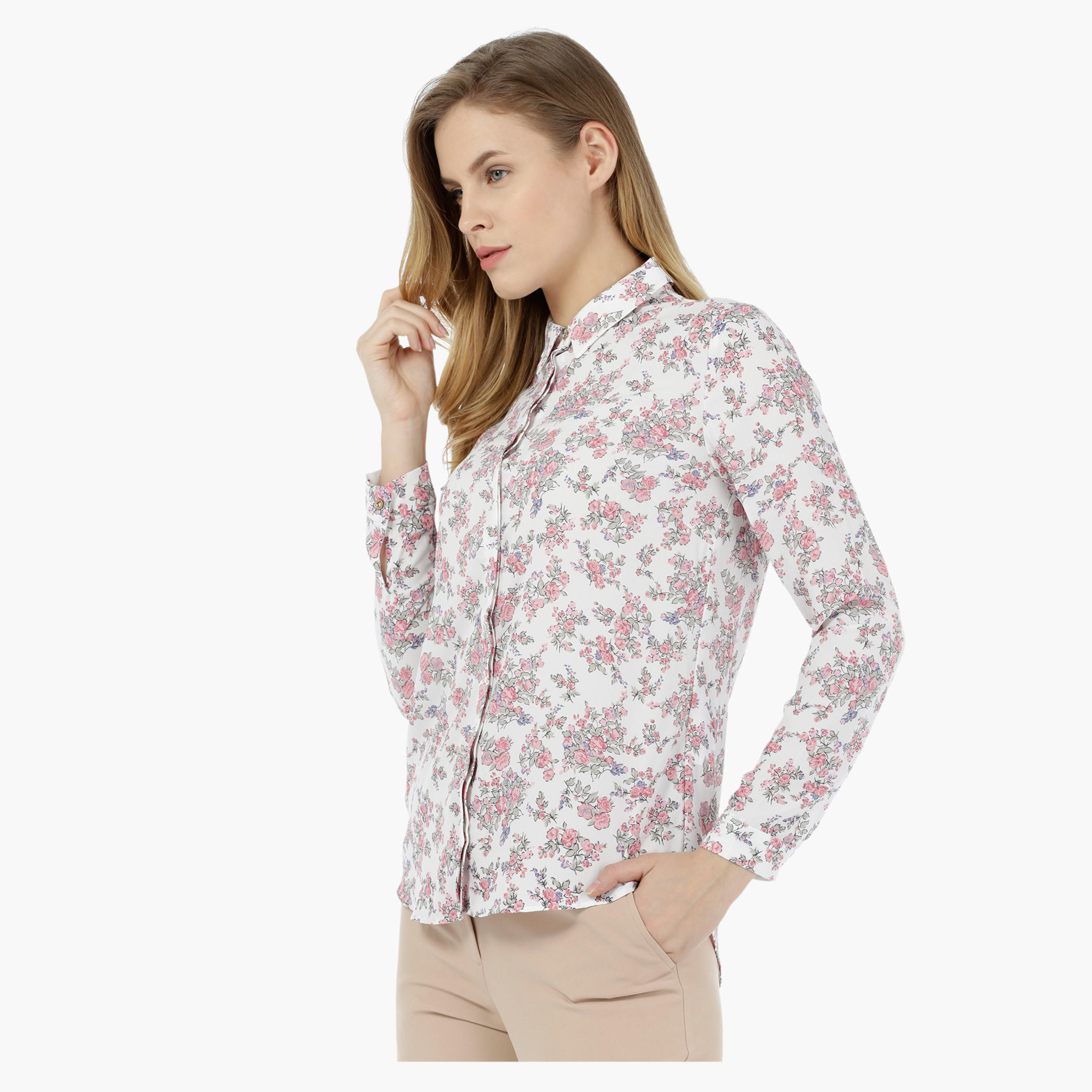 Basic Floral Print Full-sleeved Shirt-women-clothing-shirtsandblouses-blouses-image-3