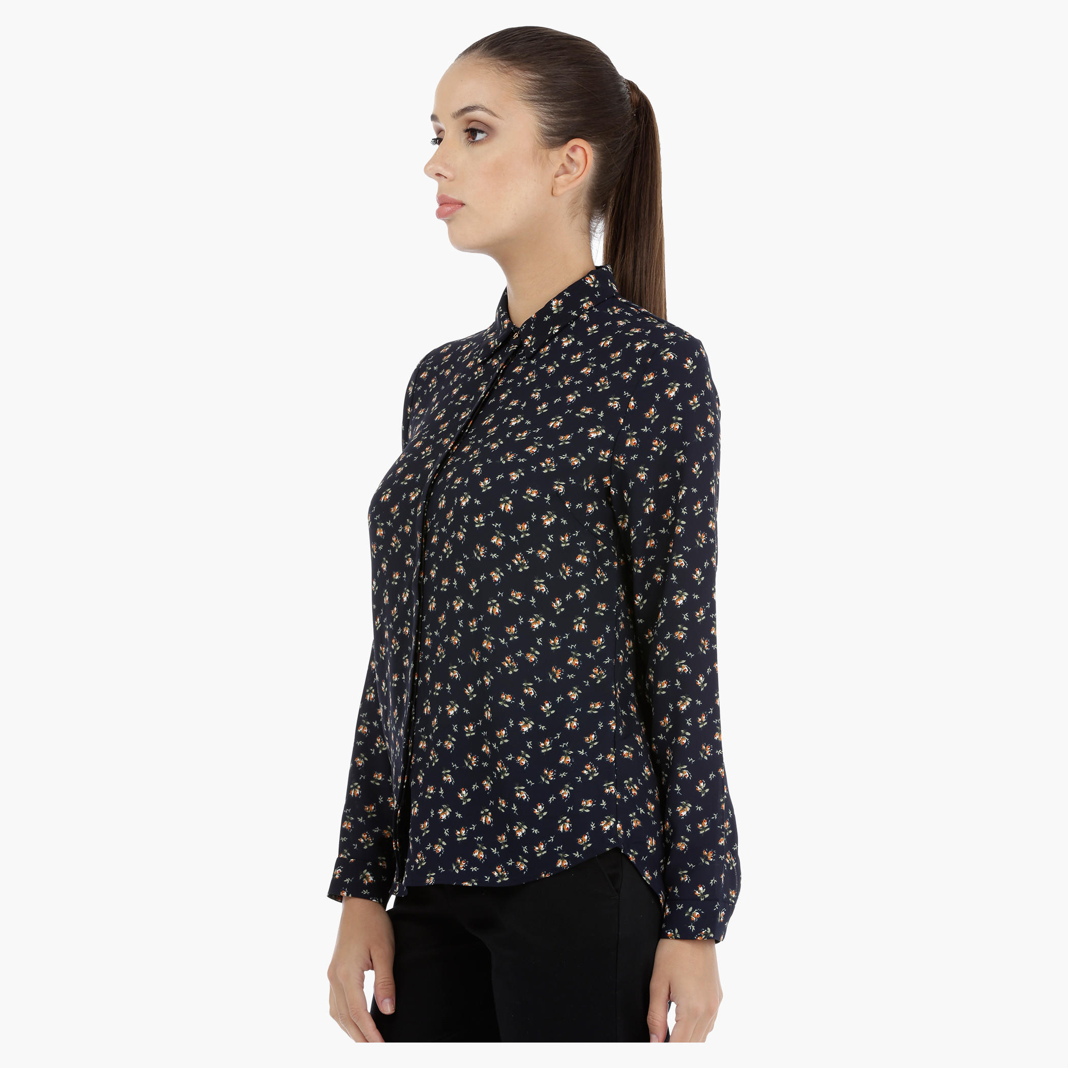 Floral Print Shirt with Long Sleeves-women-clothing-shirtsandblouses-blouses-image-3