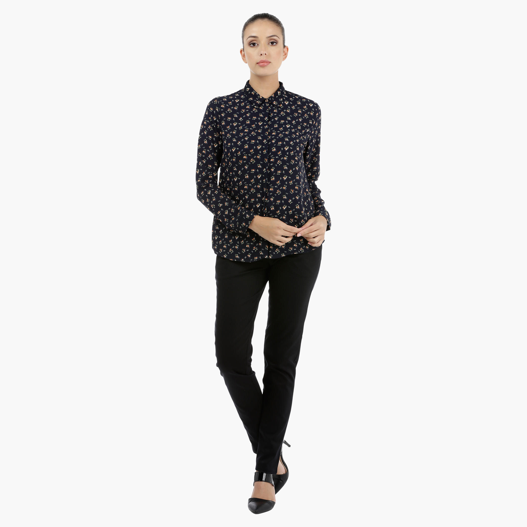 Floral Print Shirt with Long Sleeves-women-clothing-shirtsandblouses-blouses-image-5
