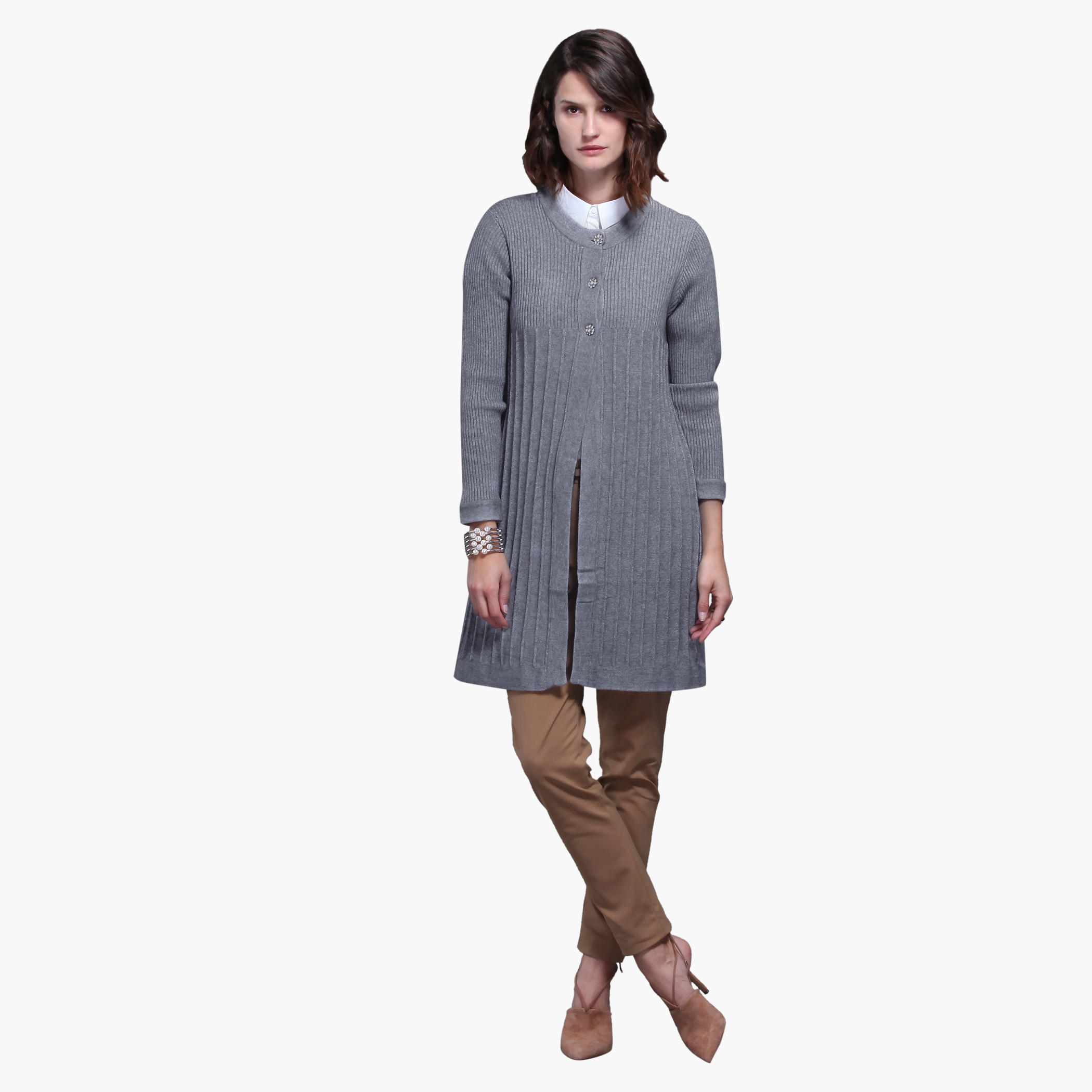 Long Sleeves Ribbed Cardigan-women-winterwear-cardigansandjumpers-cardigans-image-1