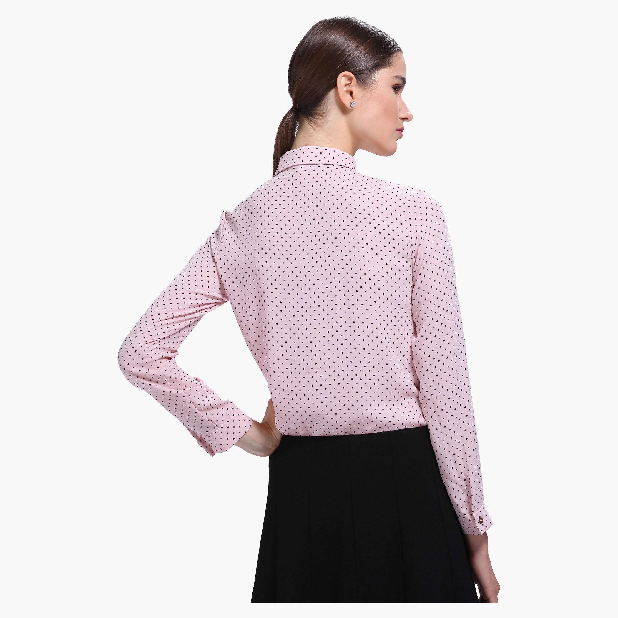Polka Dot Long Sleeves Formal Shirt-women-clothing-shirtsandblouses-blouses-image-2
