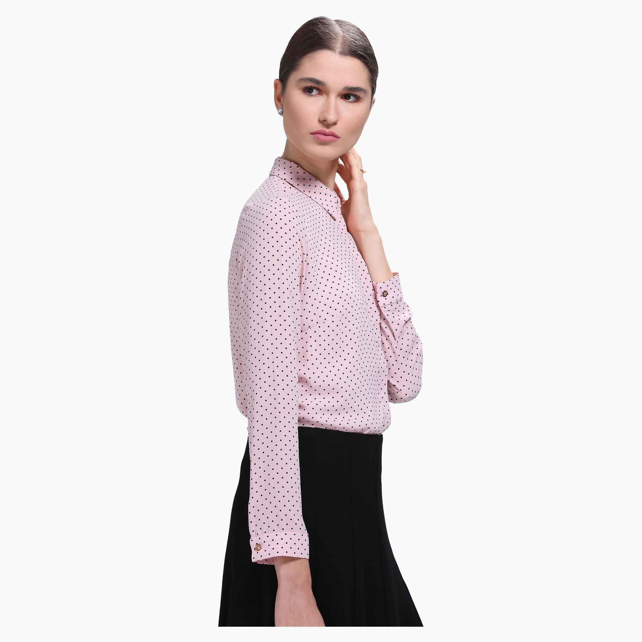 Polka Dot Long Sleeves Formal Shirt-women-clothing-shirtsandblouses-blouses-image-3