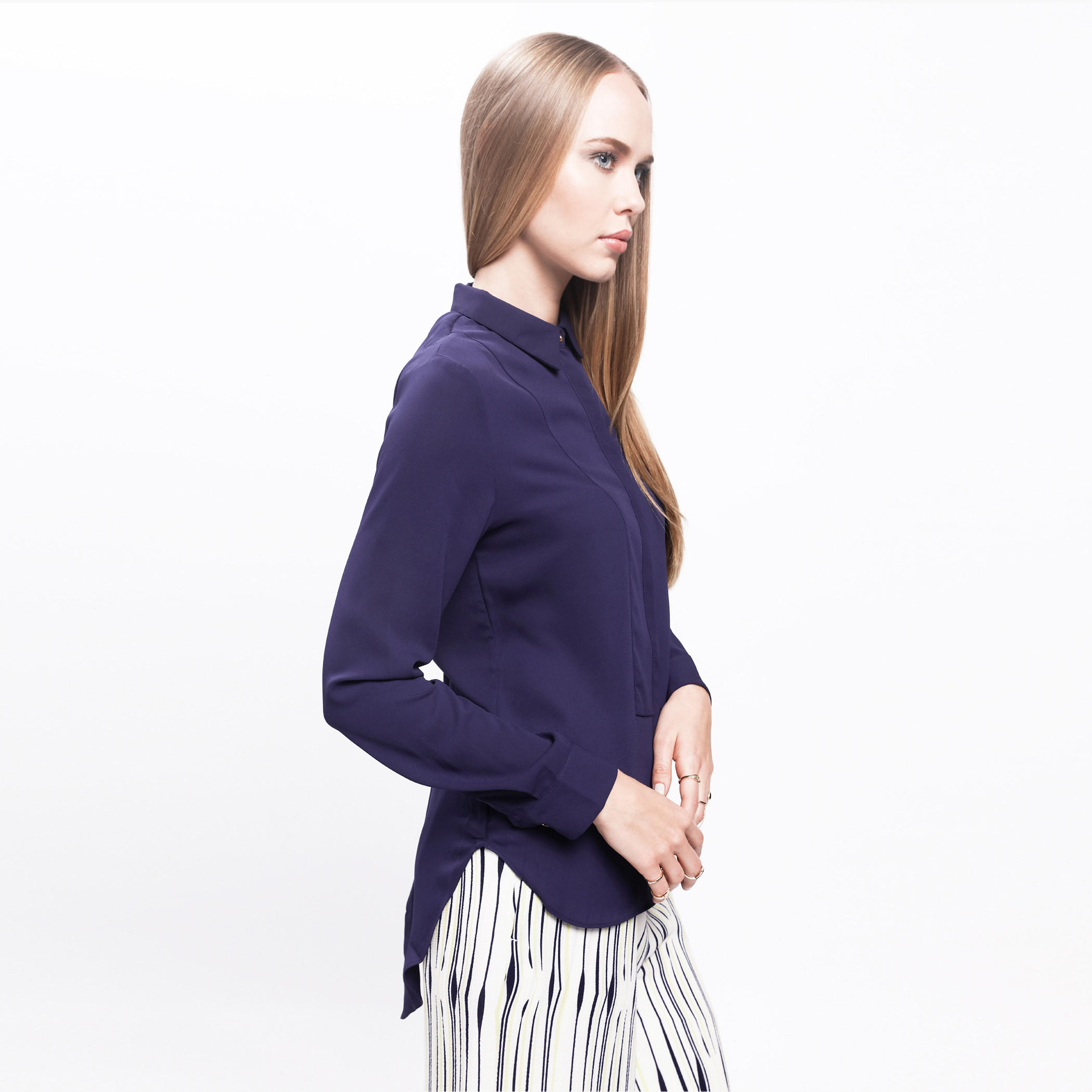 Layered Shirt with Long Sleeves and Tie Back-women-clothing-shirtsandblouses-blouses-image-8