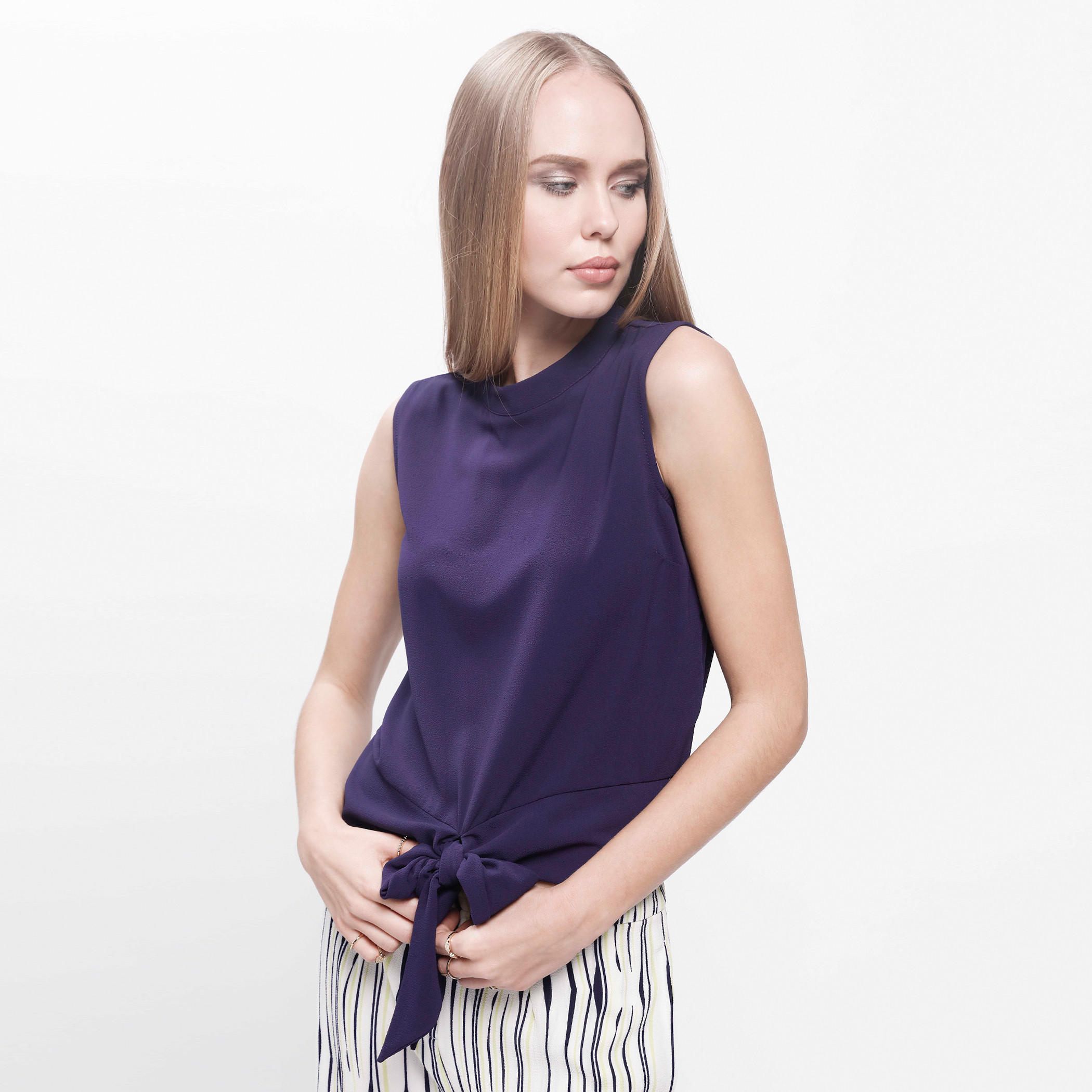 Sleeveless Top with Tie-Up Hem-women-clothing-shirtsandblouses-blouses-image-1