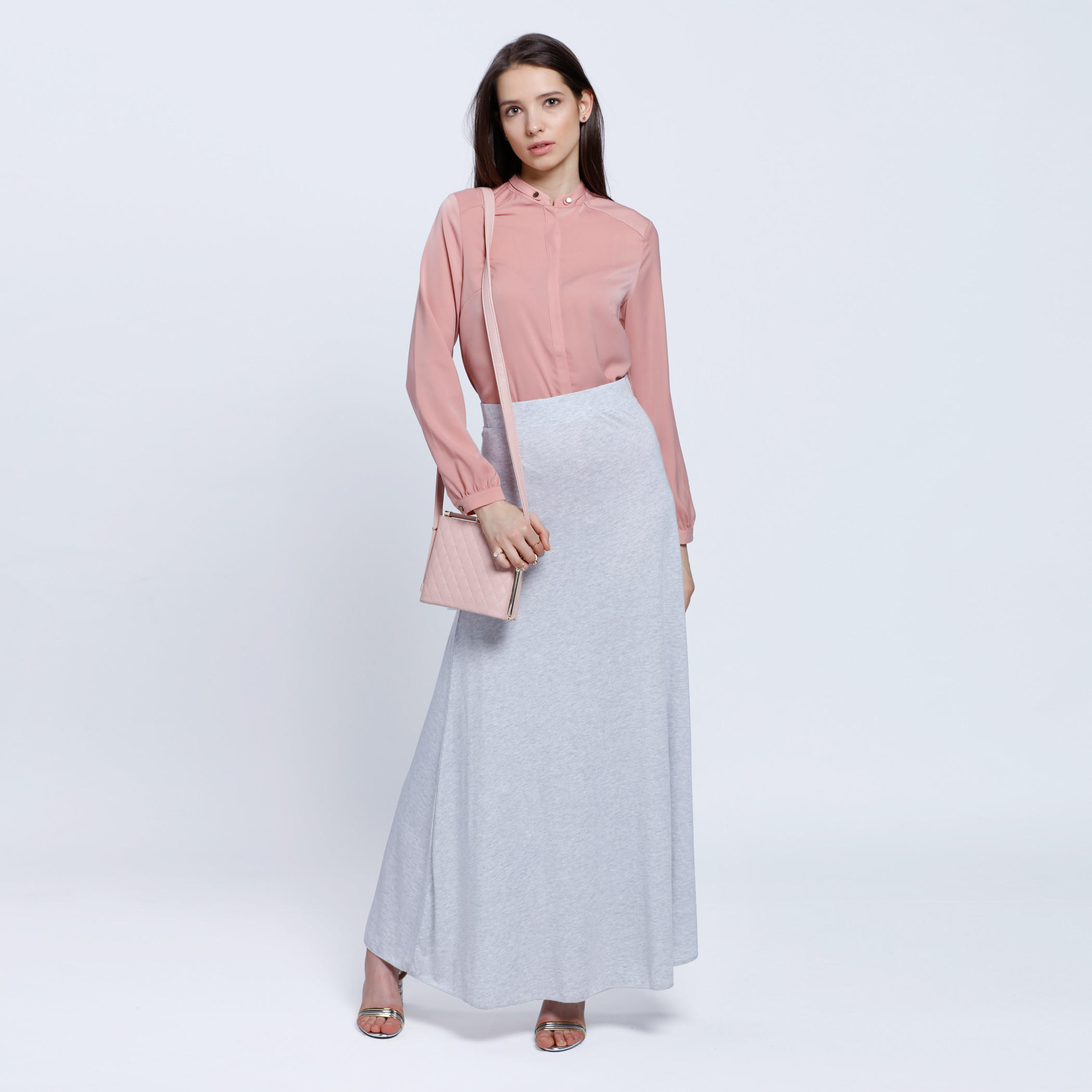 Mandarin Collar Shirt With Buttoned Lapel-women-clothing-shirtsandblouses-blouses-image-1