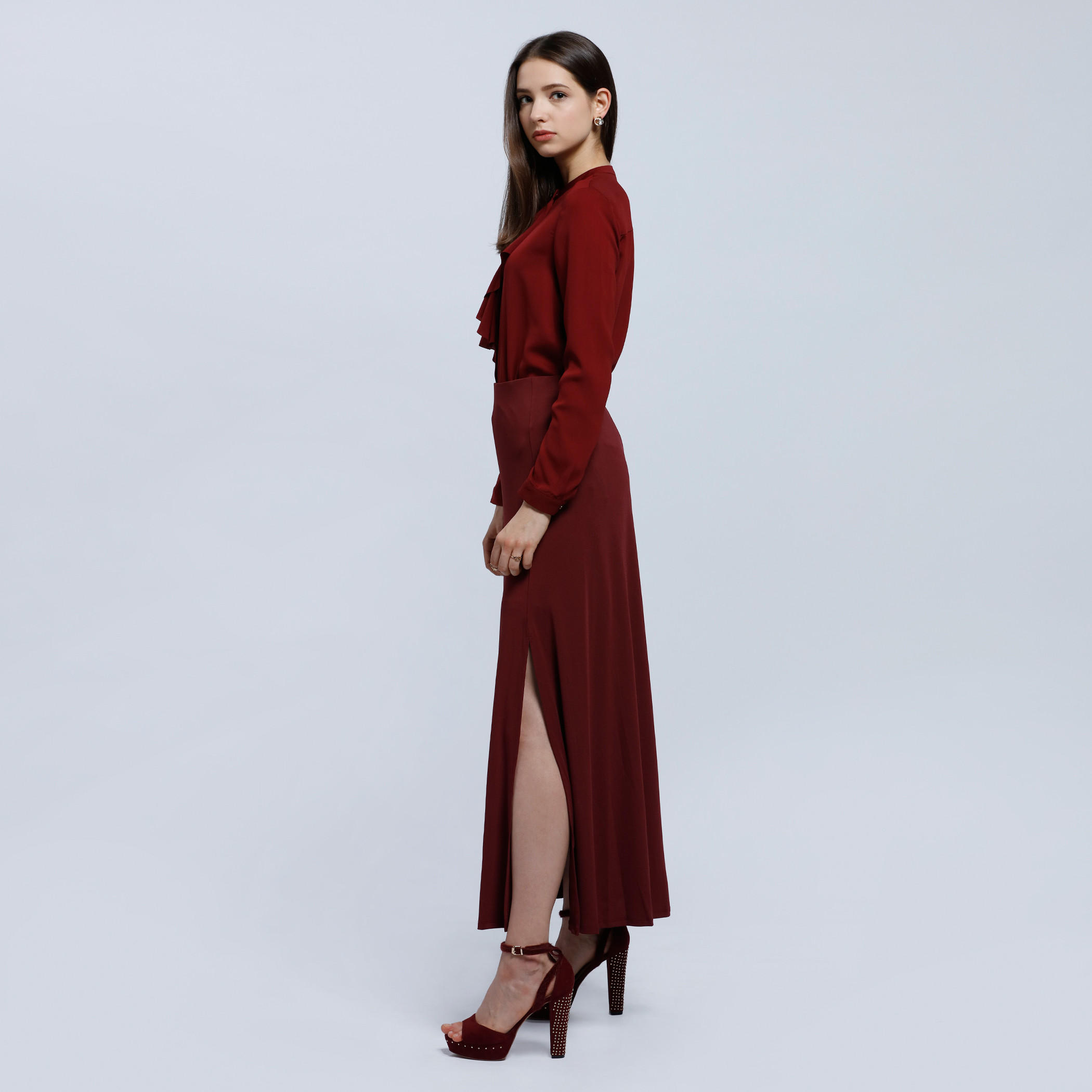 Long Sleeves Shirt with Ruffles on Placket-women-clothing-shirtsandblouses-blouses-image-1