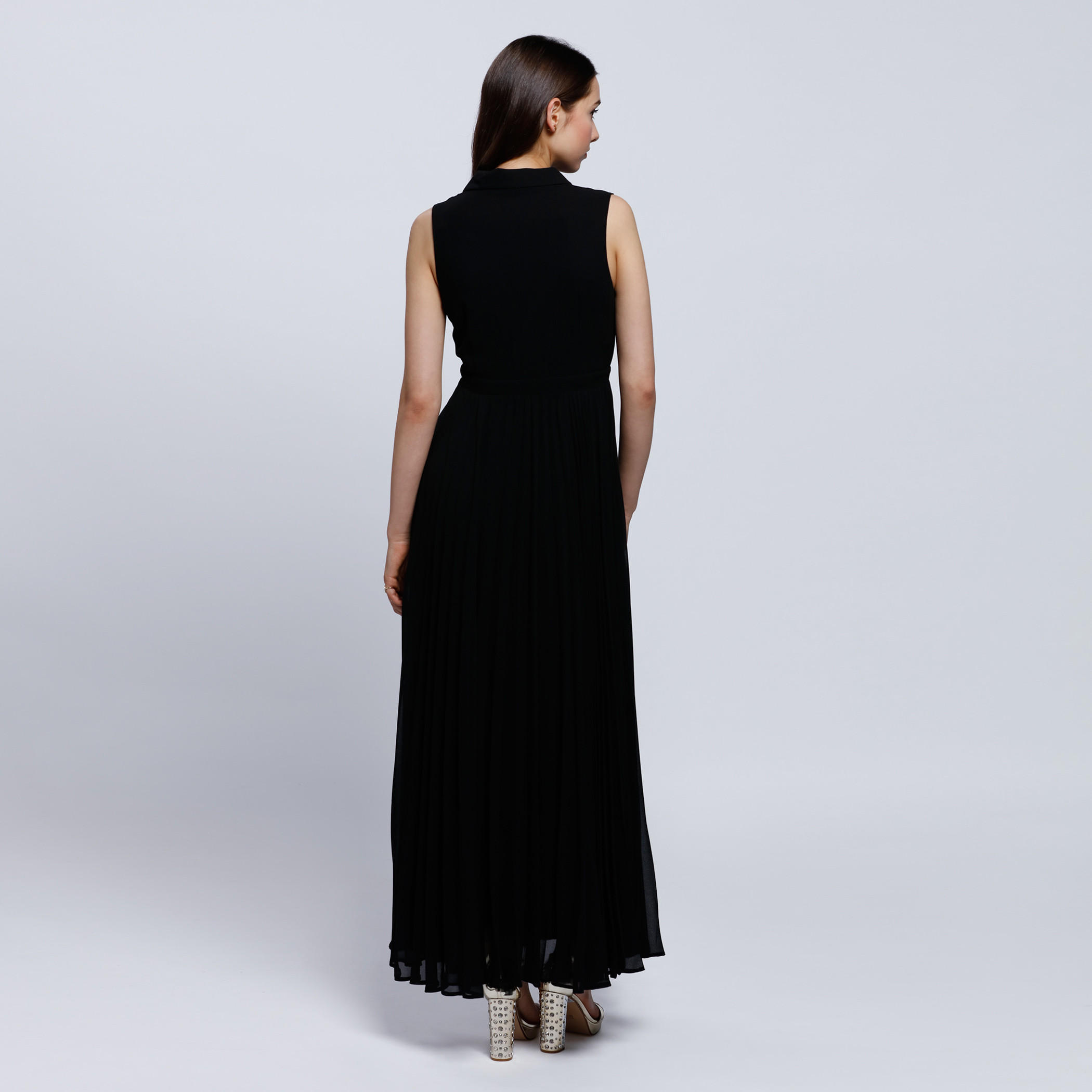 Wrap Pleated Sleeveless Maxi Dress -women-clothing-dresses-image-2