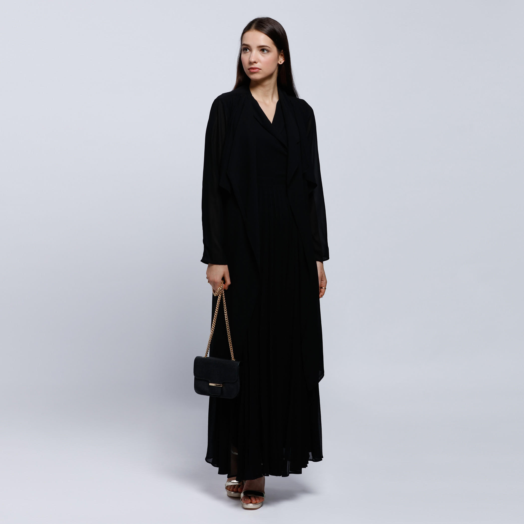 Wrap Pleated Sleeveless Maxi Dress -women-clothing-dresses-image-5