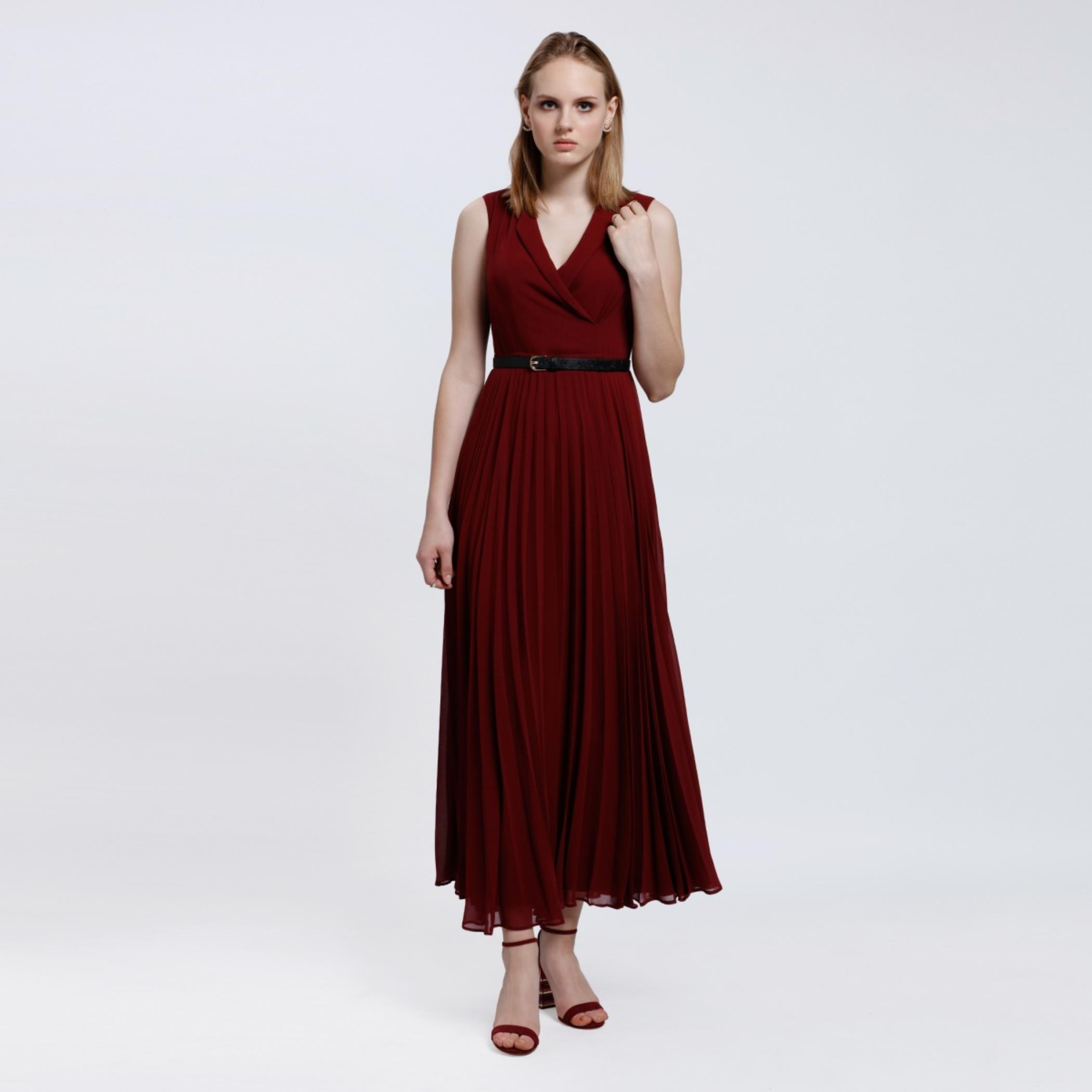 Sleeveless Maxi Dress with V-Neck-women-clothing-dresses-image-1
