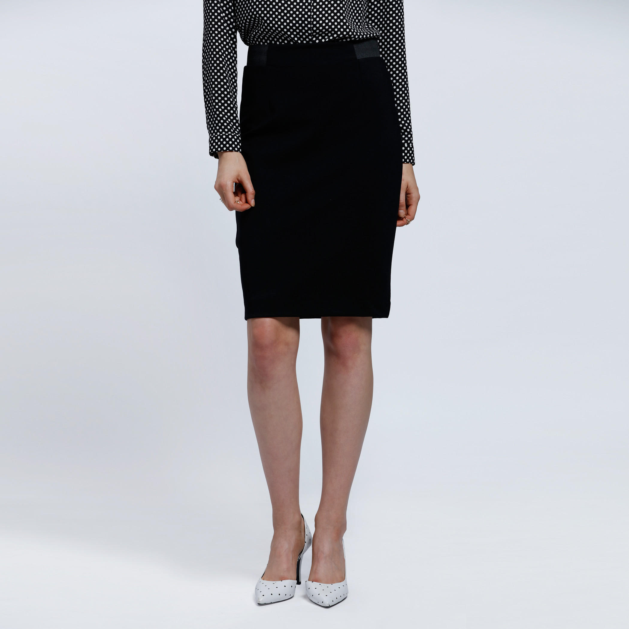 Pencil Skirt with Elasticised Waistband-women-clothing-bottoms-skirts-image-1
