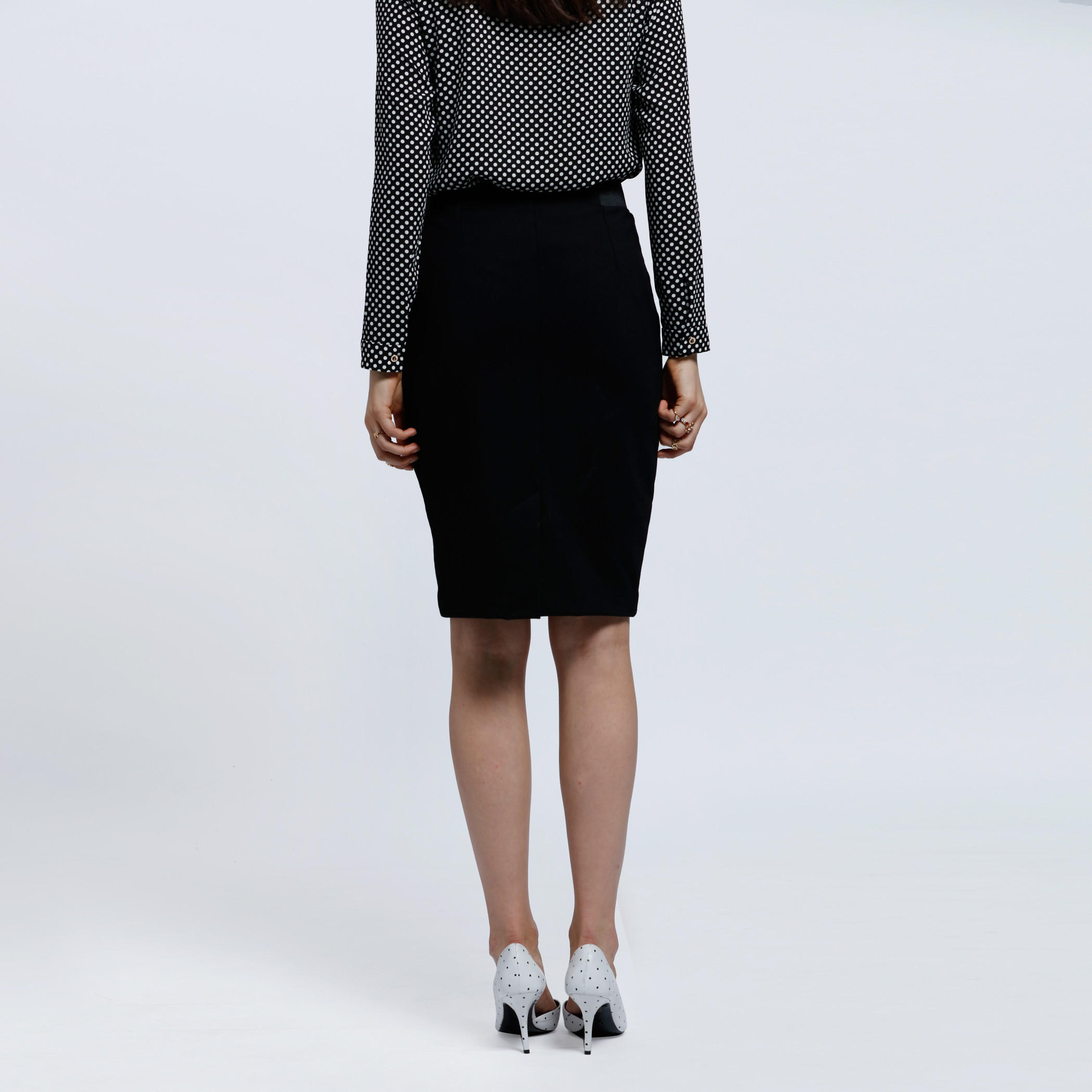 Pencil Skirt with Elasticised Waistband-women-clothing-bottoms-skirts-image-2