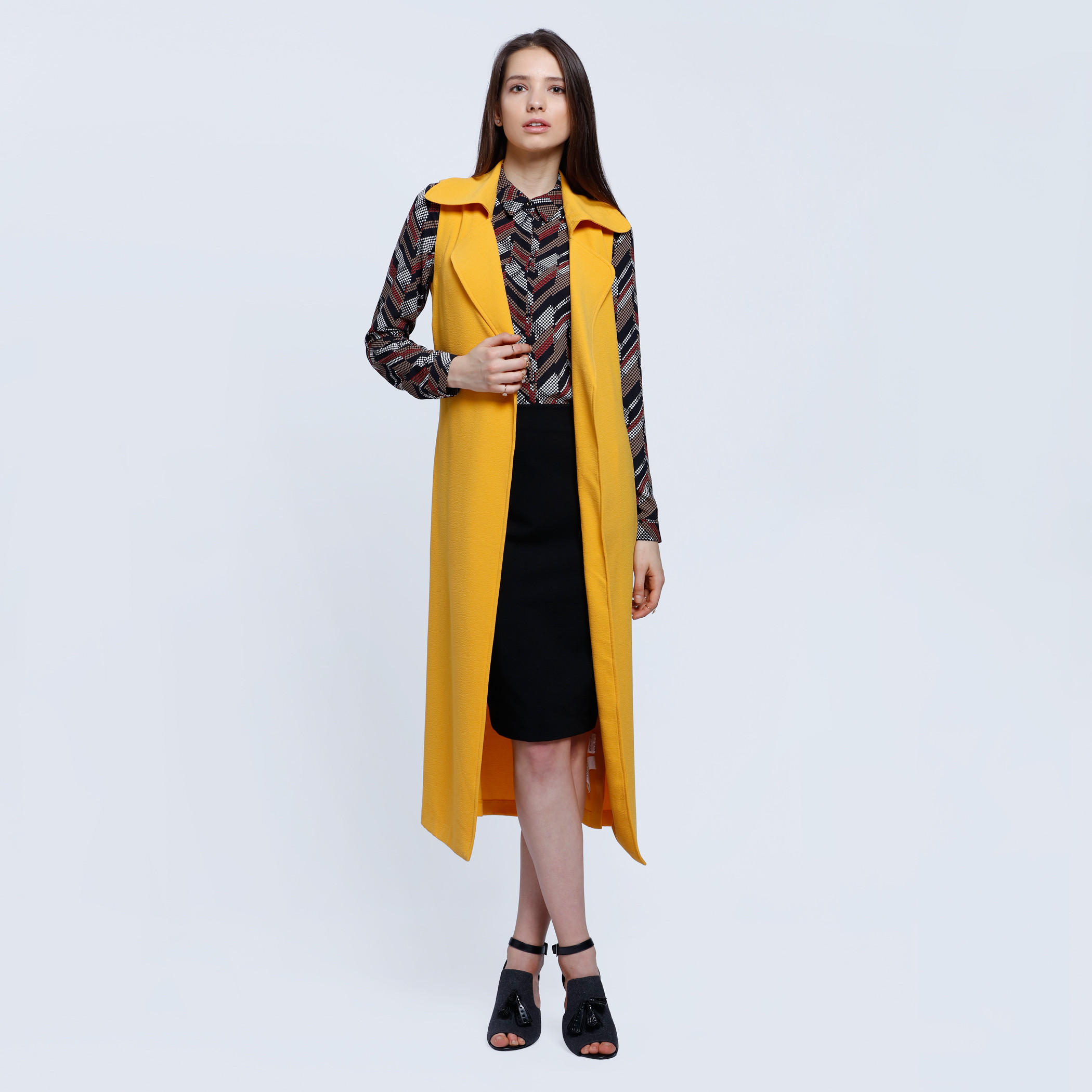 Long Sleeveless Jacket with Slide Slits and Tie Up Back-women-winterwear-coatsandjackets-jackets-image-1