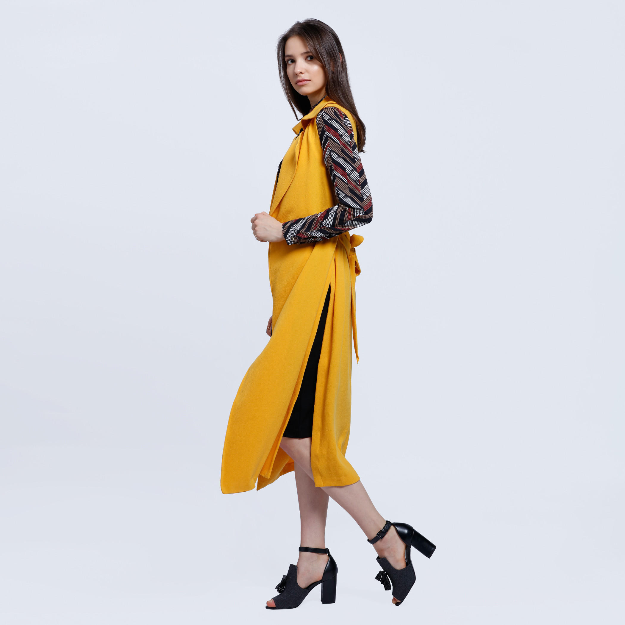Long Sleeveless Jacket with Slide Slits and Tie Up Back-women-winterwear-coatsandjackets-jackets-image-3
