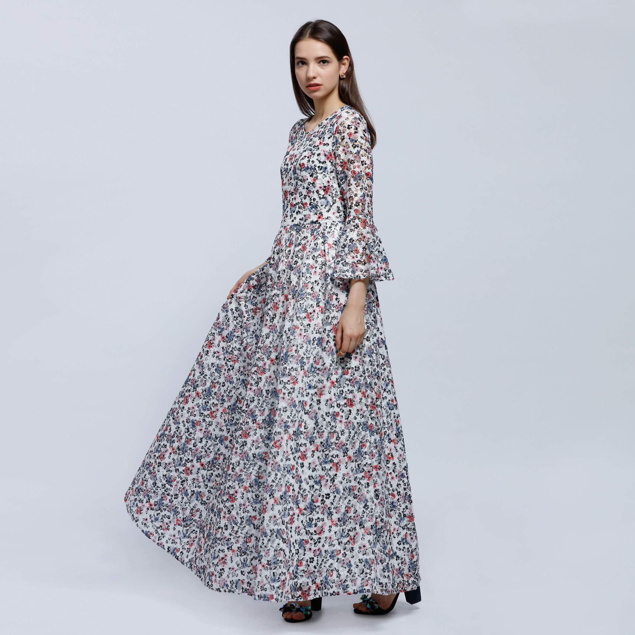 Printed Maxi Dress with Long Sleeves-women-clothing-dresses-image-3