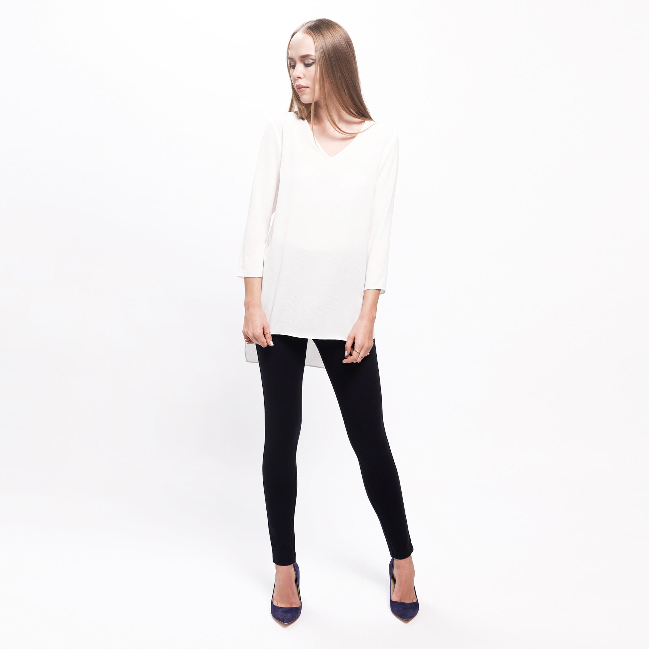 3/4th Sleeves Top with V-Neck and High Low Hem-women-clothing-shirtsandblouses-blouses-image-5